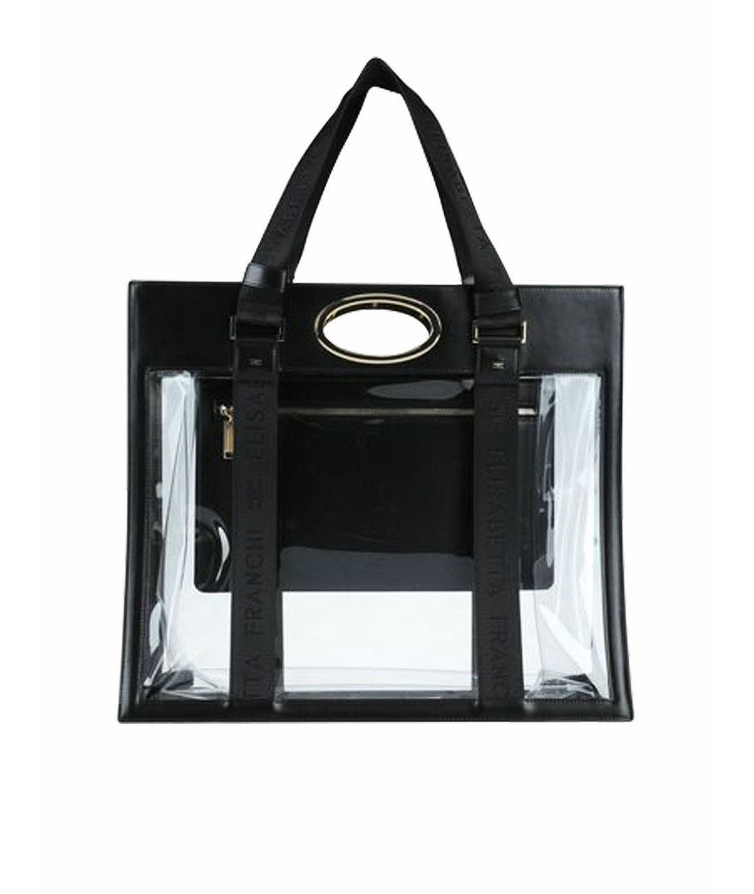 ELISABETTA FRANCHI Черная пляжная сумка из искусственной кожи, фото 1