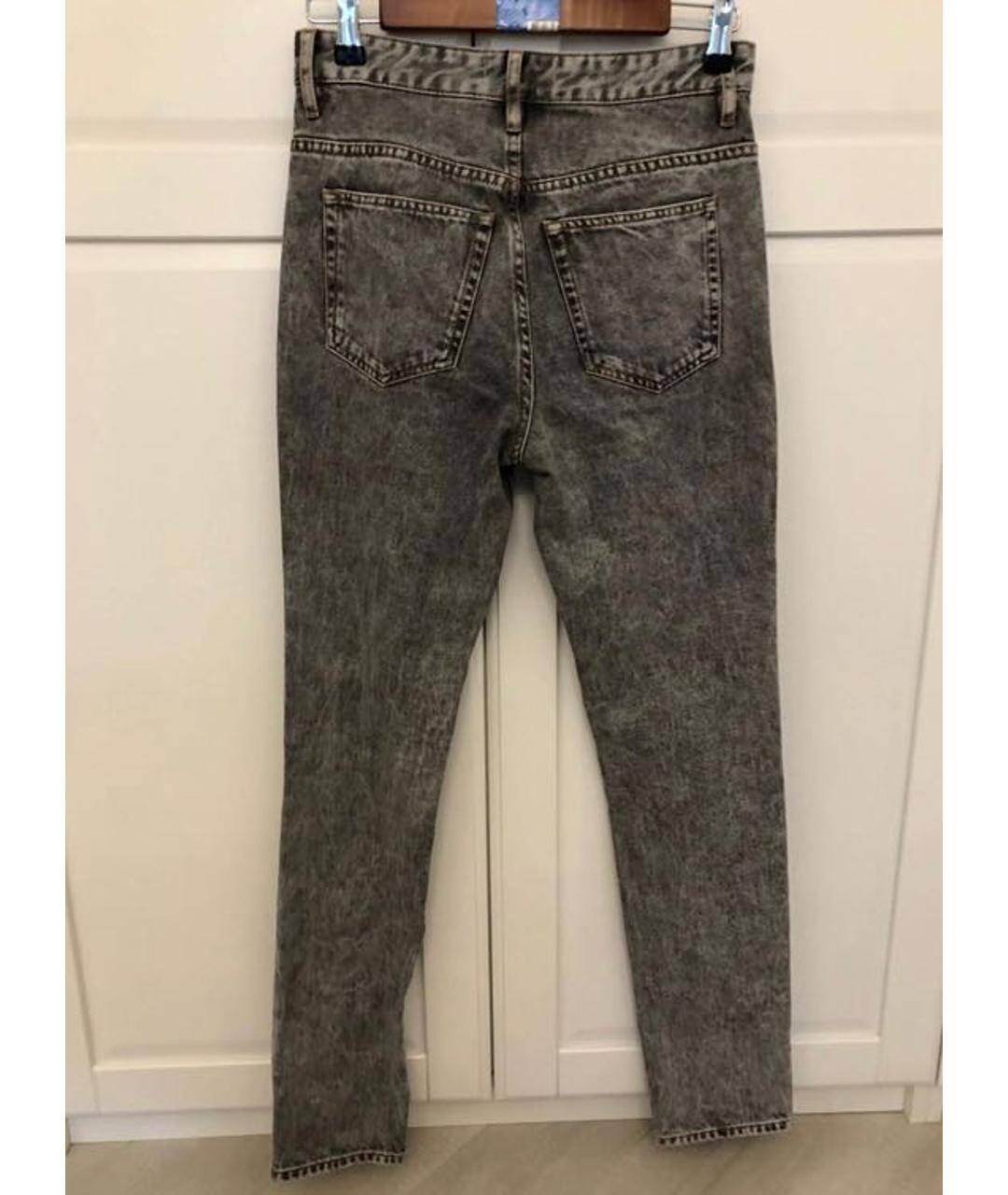 ISABEL MARANT ETOILE Серые хлопковые прямые джинсы, фото 2