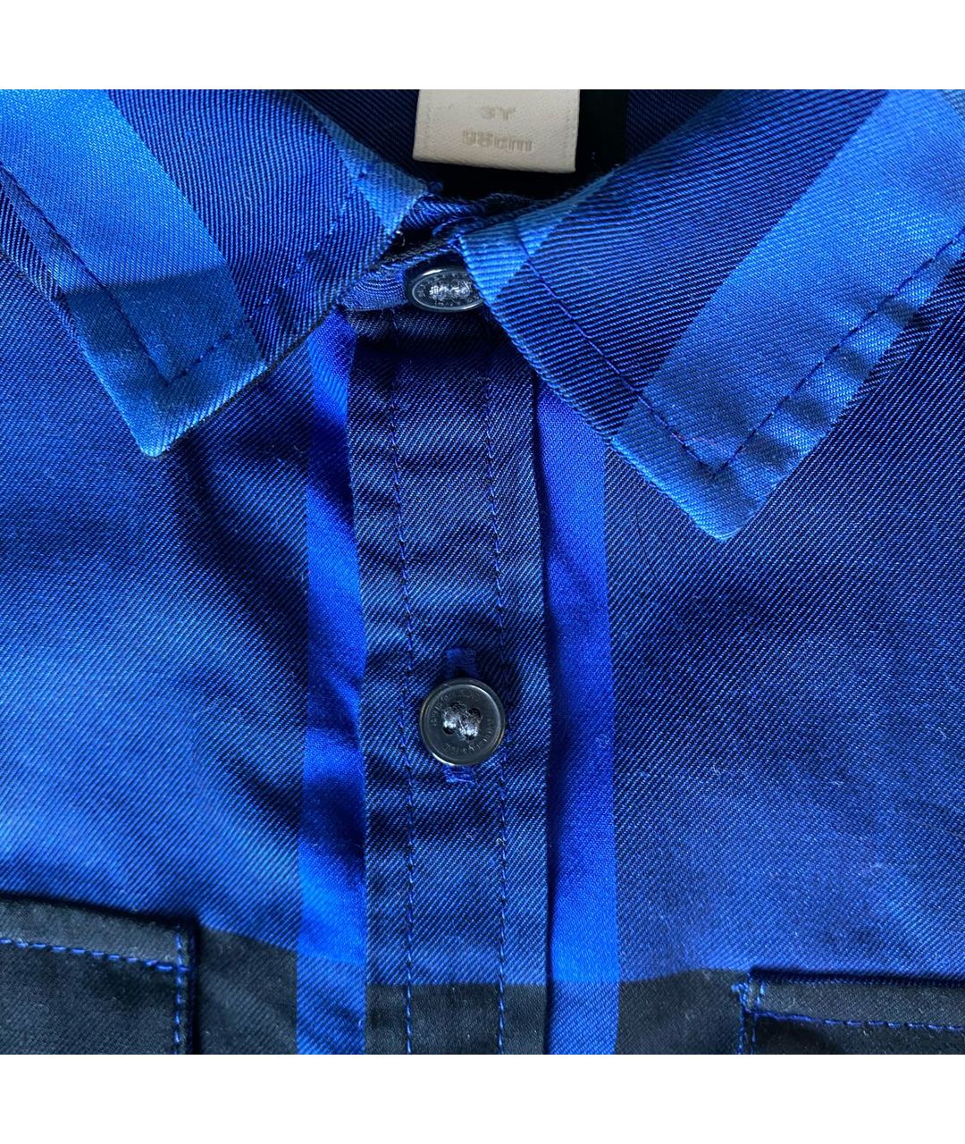 BURBERRY Синяя хлопковая детская рубашка, фото 4