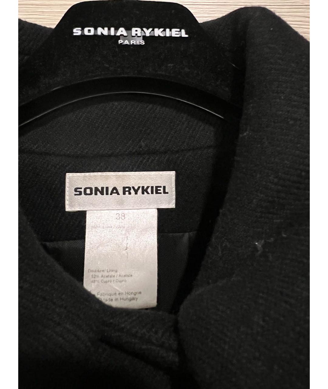 SONIA RYKIEL Черное шерстяное пальто, фото 5