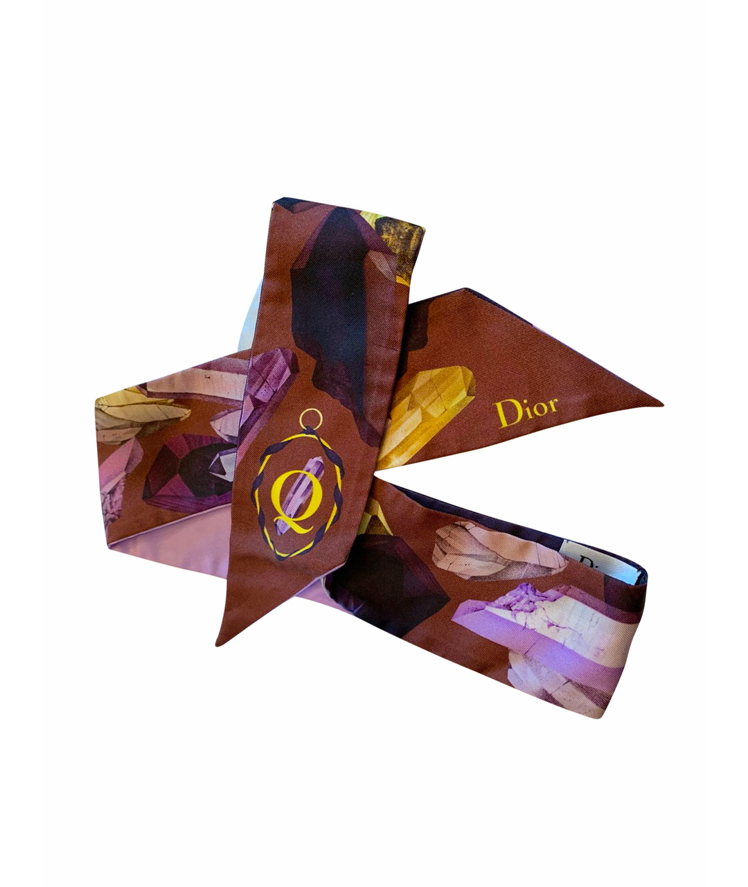 CHRISTIAN DIOR PRE-OWNED Фиолетовый шелковый шарф, фото 1