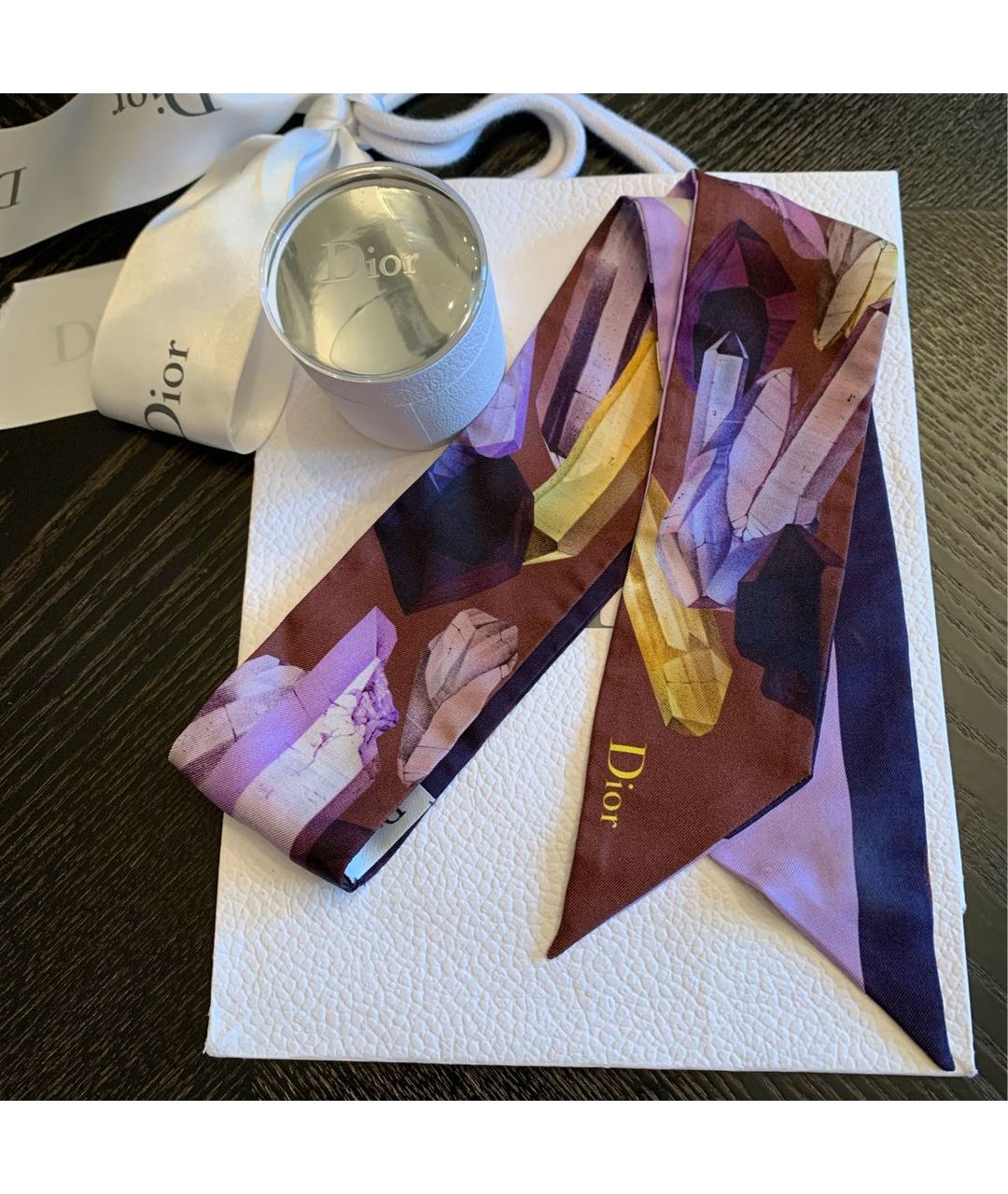 CHRISTIAN DIOR PRE-OWNED Фиолетовый шелковый шарф, фото 2