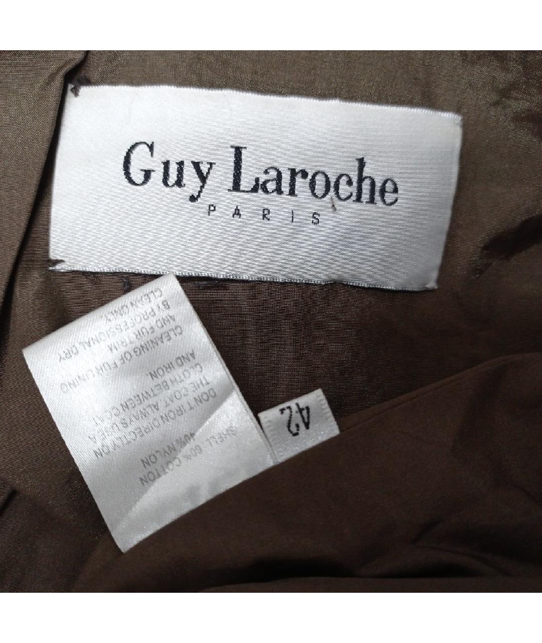 GUY LAROCHE Коричневое полиэстеровое пальто, фото 5