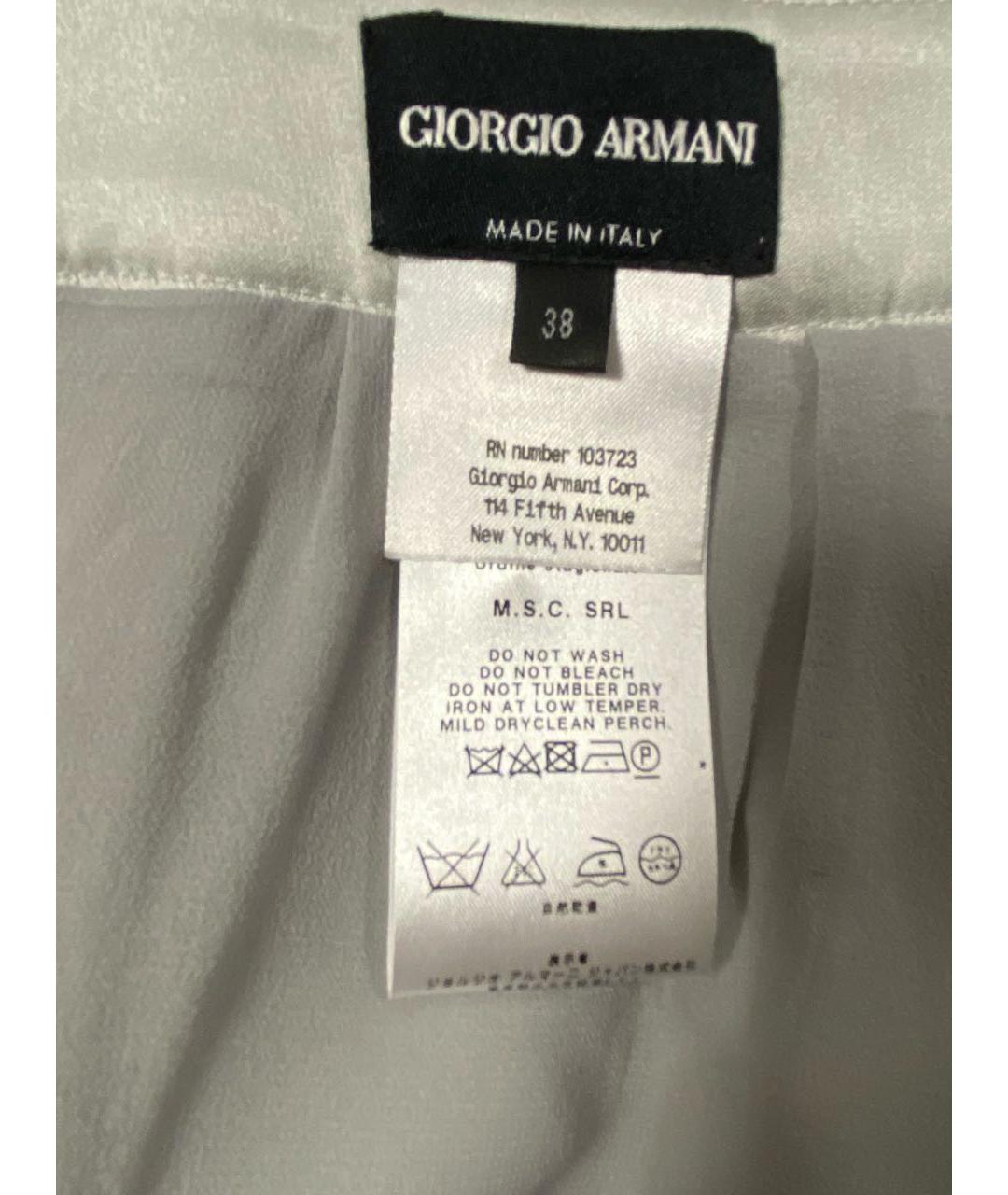 GIORGIO ARMANI Серая шелковая юбка миди, фото 4