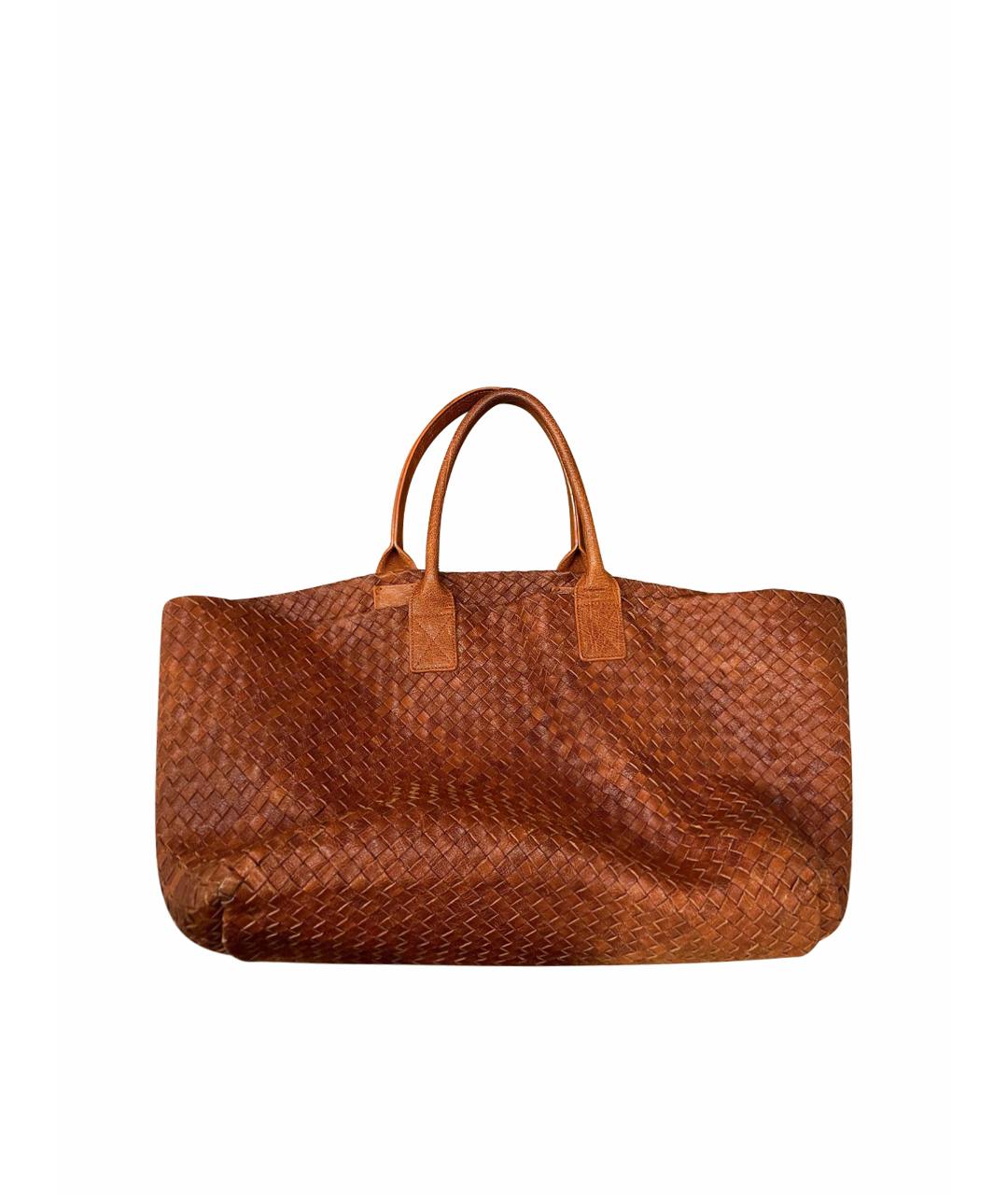 BOTTEGA VENETA Оранжевая кожаная сумка тоут, фото 1