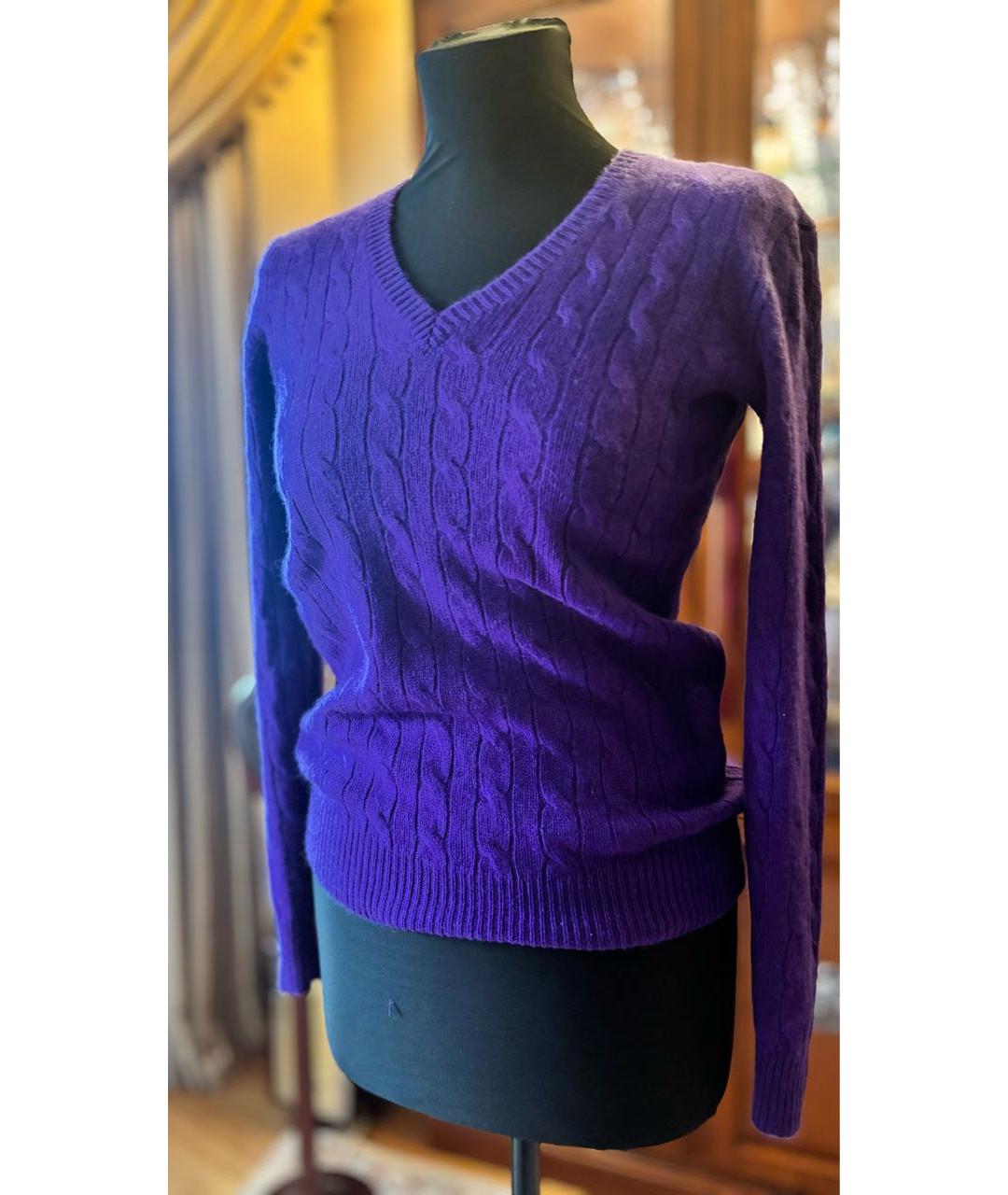 POLO RALPH LAUREN Фиолетовый кашемировый джемпер / свитер, фото 4