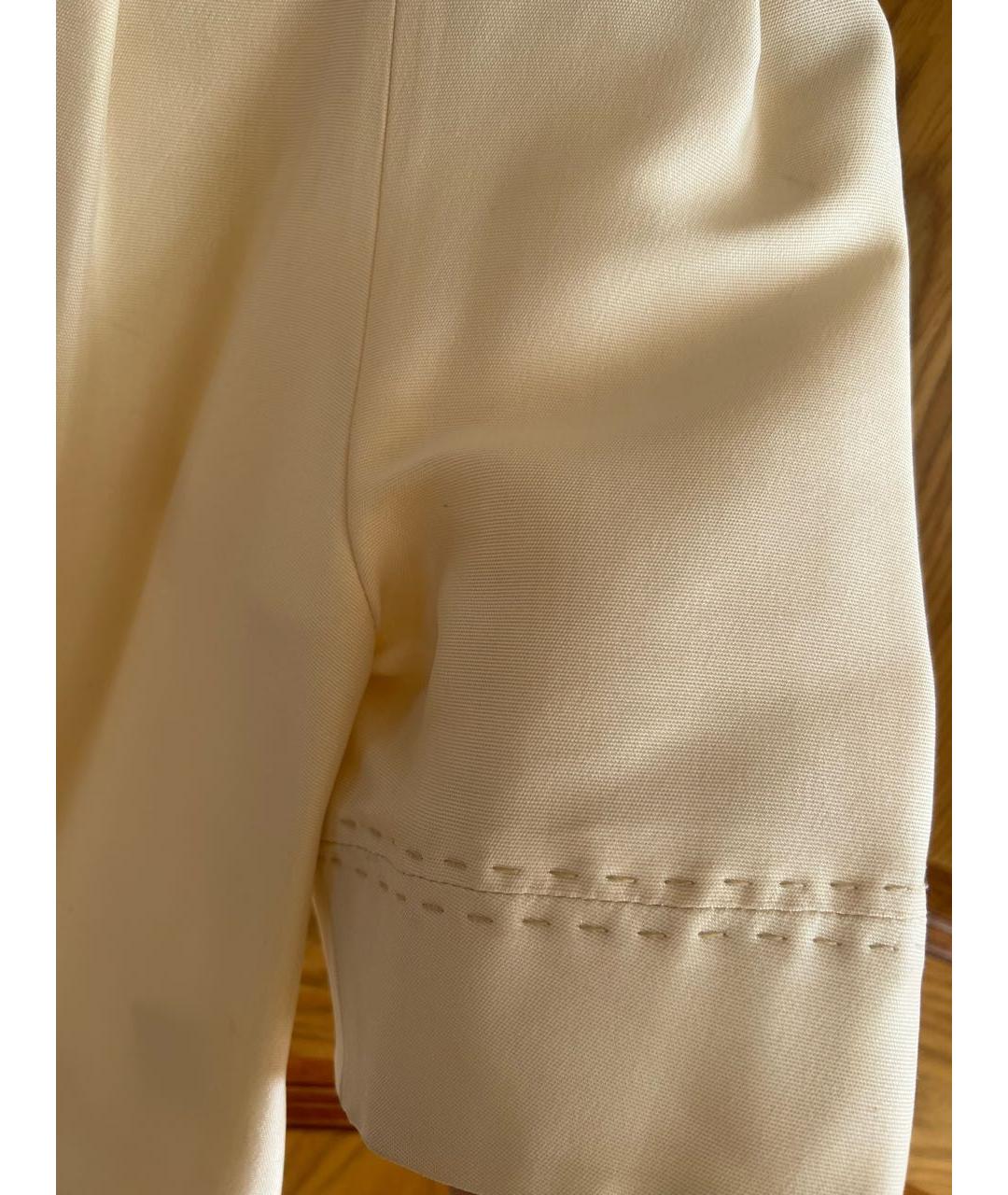ALBERTA FERRETTI Бежевое хлопковое коктейльное платье, фото 3