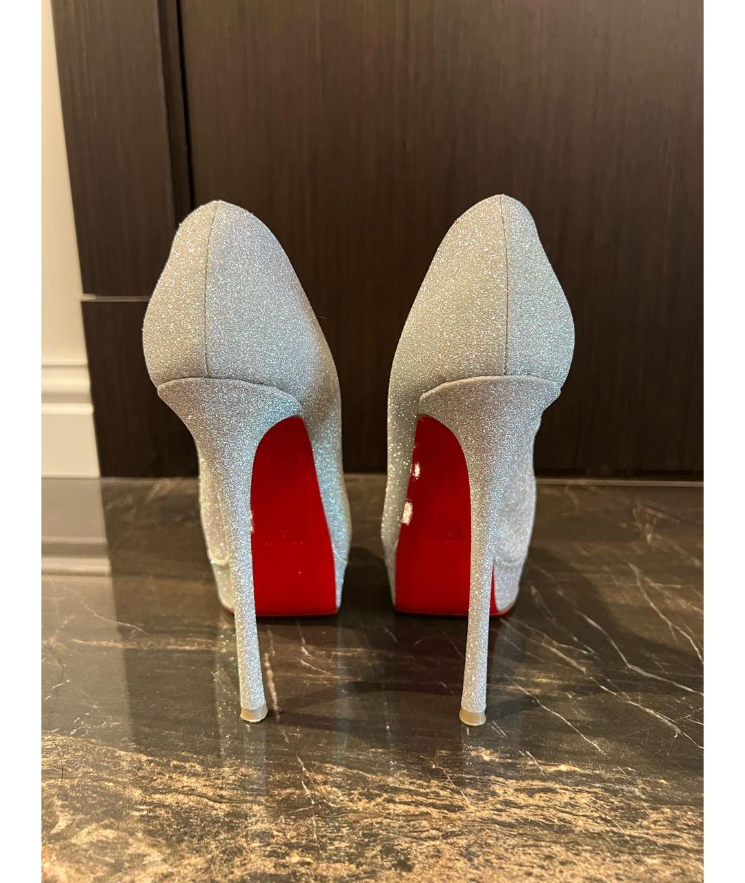 CHRISTIAN LOUBOUTIN Серебряные босоножки, фото 4