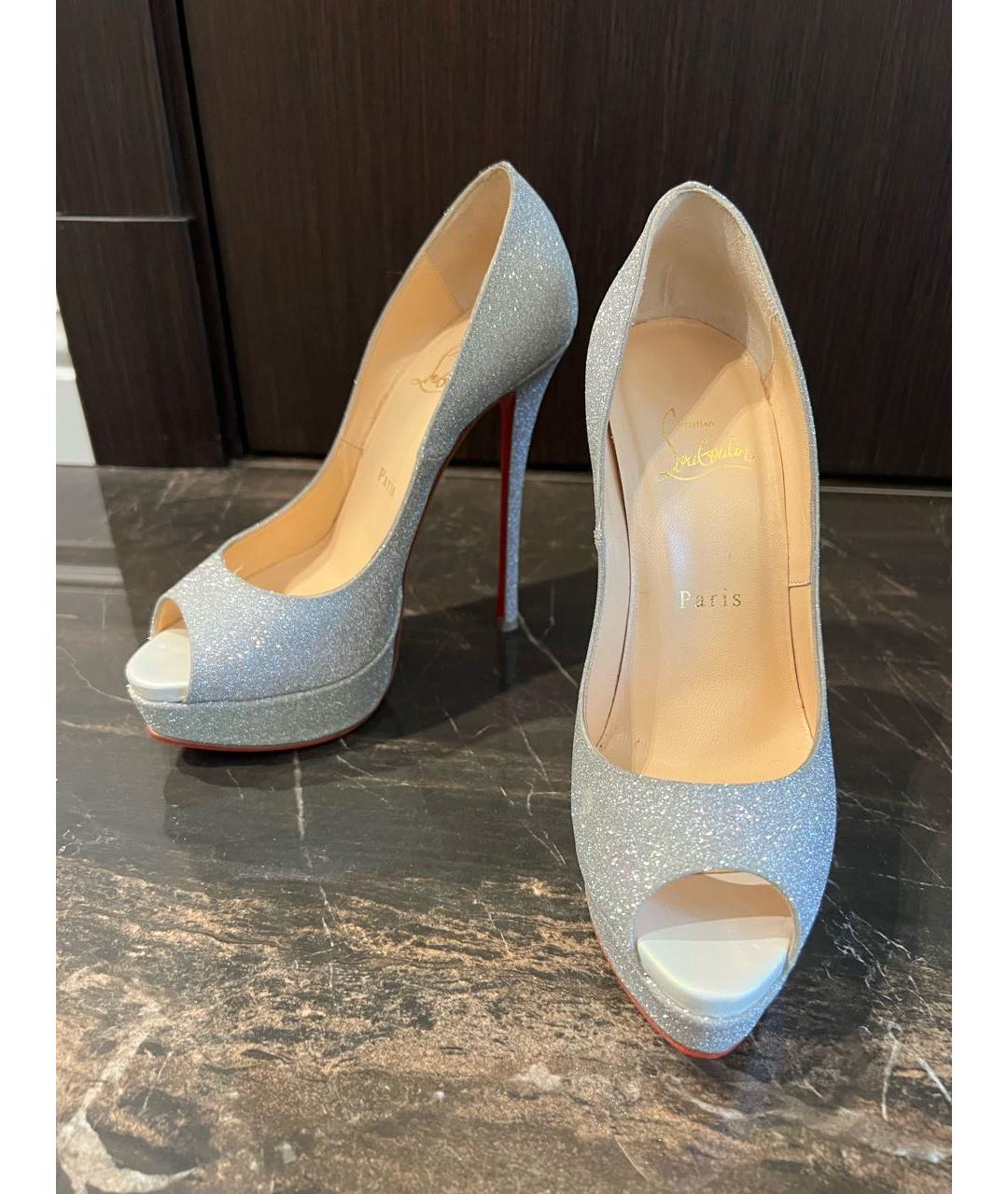CHRISTIAN LOUBOUTIN Серебряные босоножки, фото 5