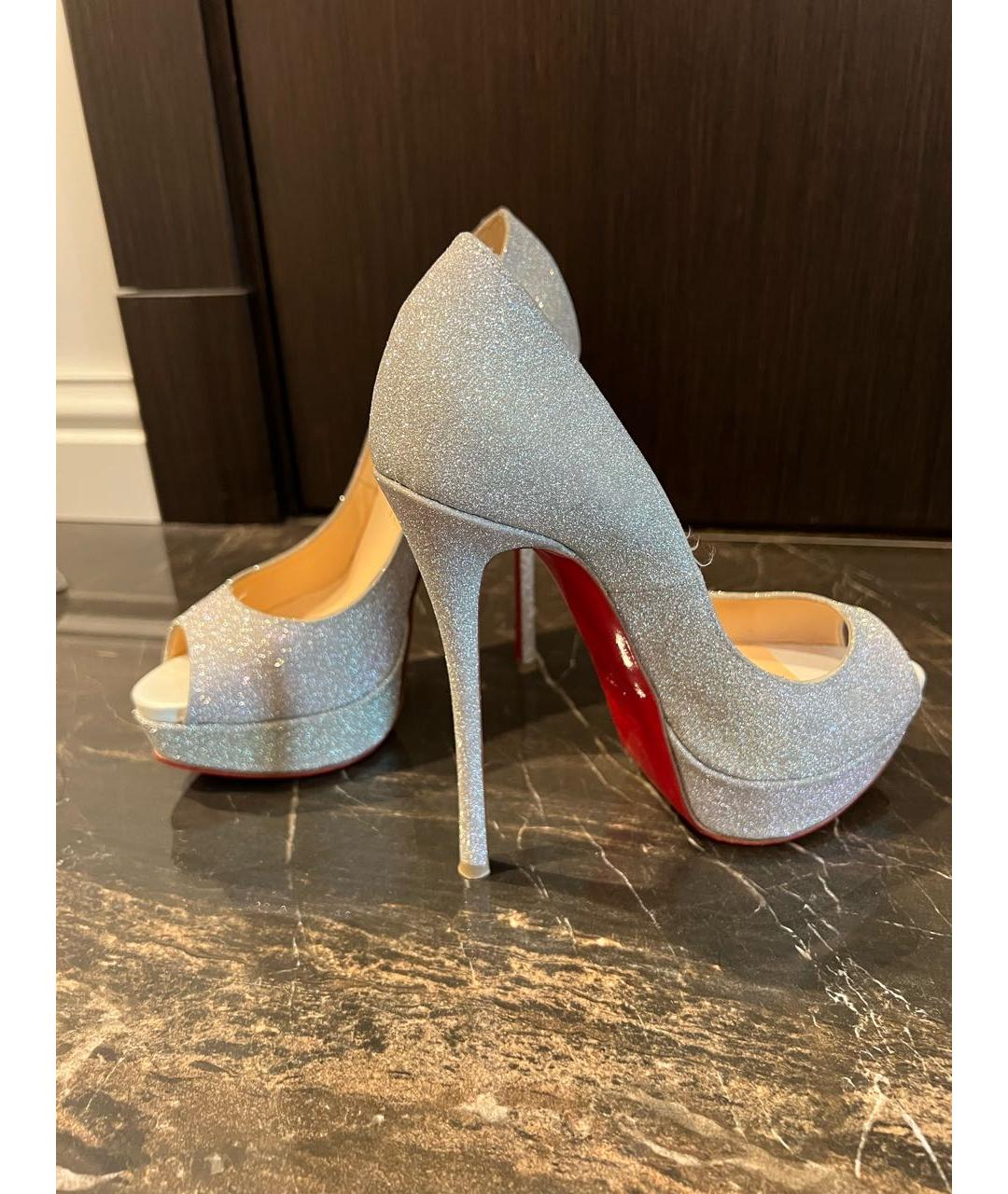CHRISTIAN LOUBOUTIN Серебряные босоножки, фото 7