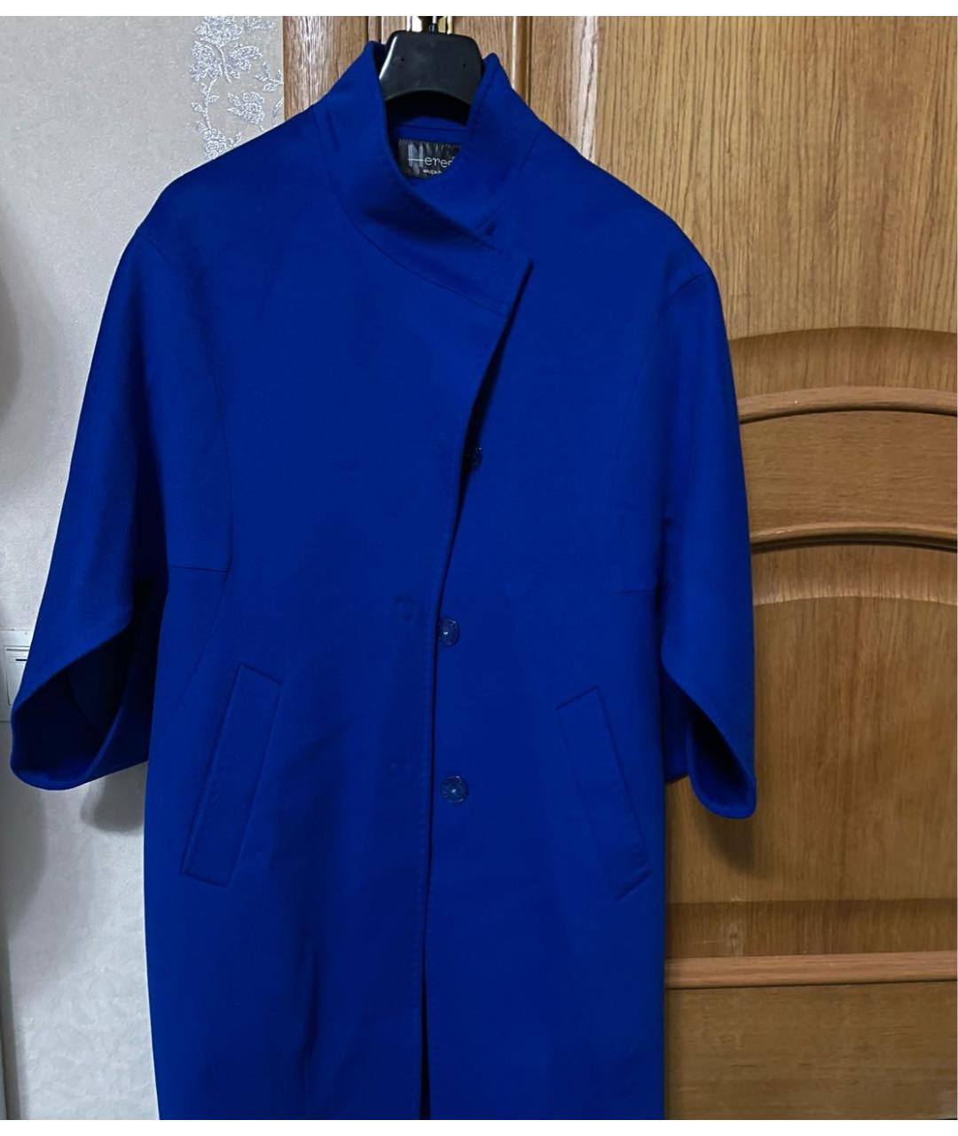 HERESIS Синее шерстяное пальто, фото 3