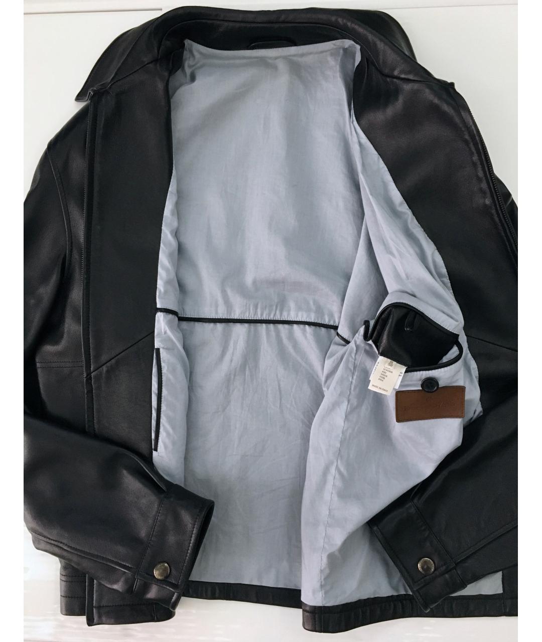 ERMENEGILDO ZEGNA Черная кожаная куртка, фото 3