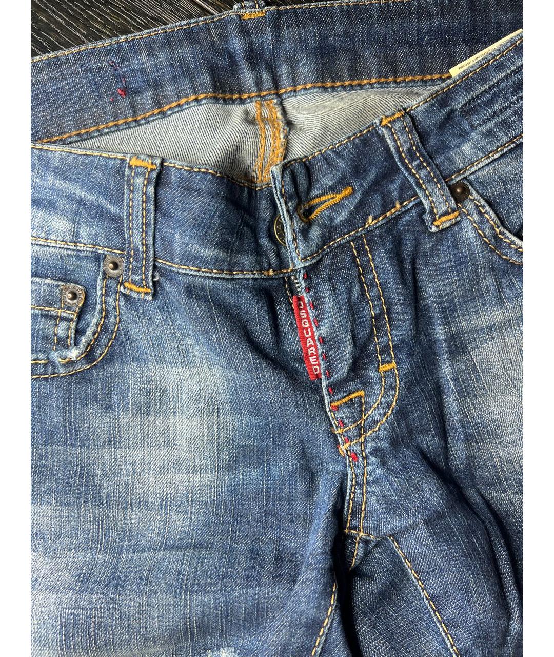 DSQUARED2 Синие хлопковые джинсы слим, фото 4