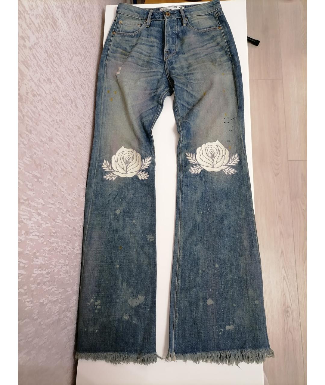 NSF Темно-синие хлопко-лиоцелловые джинсы клеш, фото 9