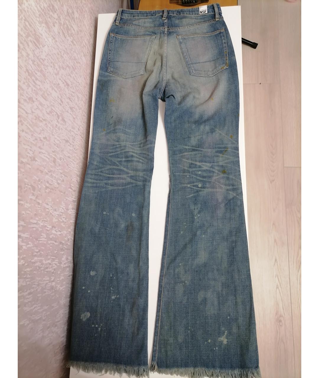 NSF Темно-синие хлопко-лиоцелловые джинсы клеш, фото 2