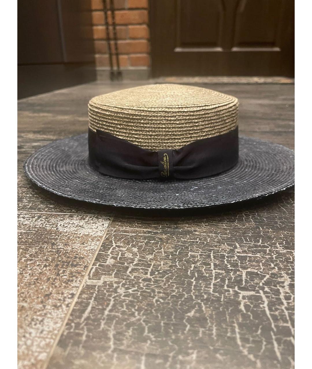 BORSALINO Антрацитовая соломенная шляпа, фото 5