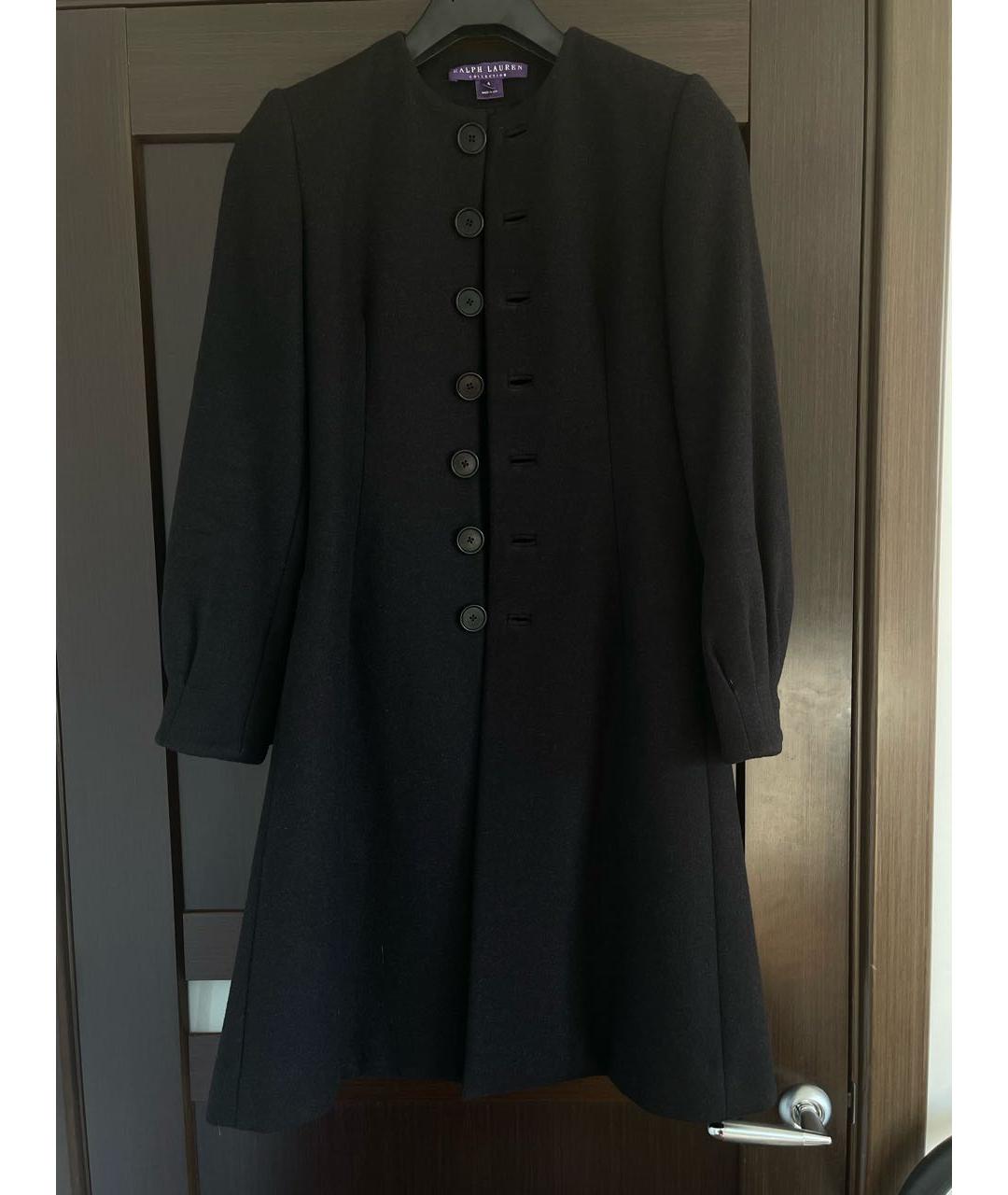 RALPH LAUREN COLLECTION Черное шерстяное пальто, фото 7