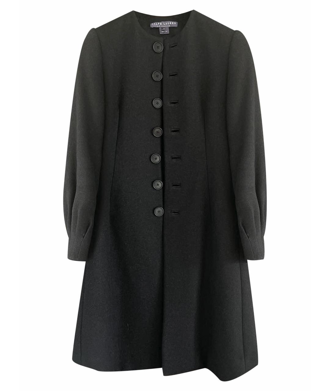 RALPH LAUREN COLLECTION Черное шерстяное пальто, фото 1