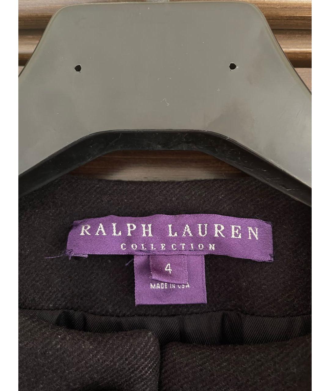 RALPH LAUREN COLLECTION Черное шерстяное пальто, фото 3