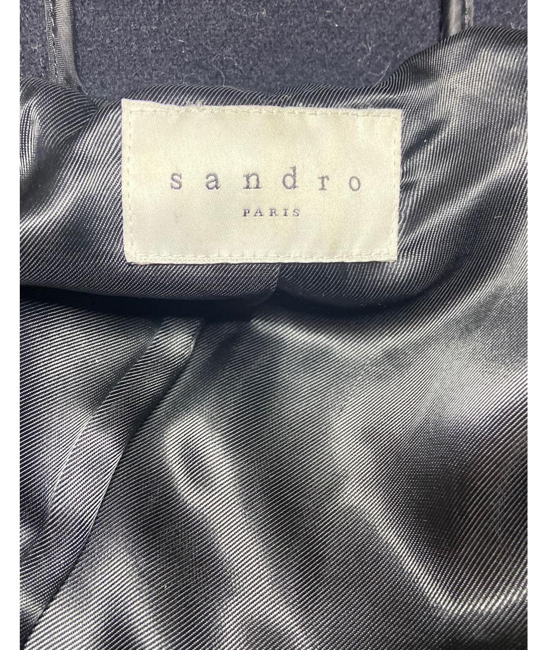 SANDRO Темно-синее пальто, фото 6