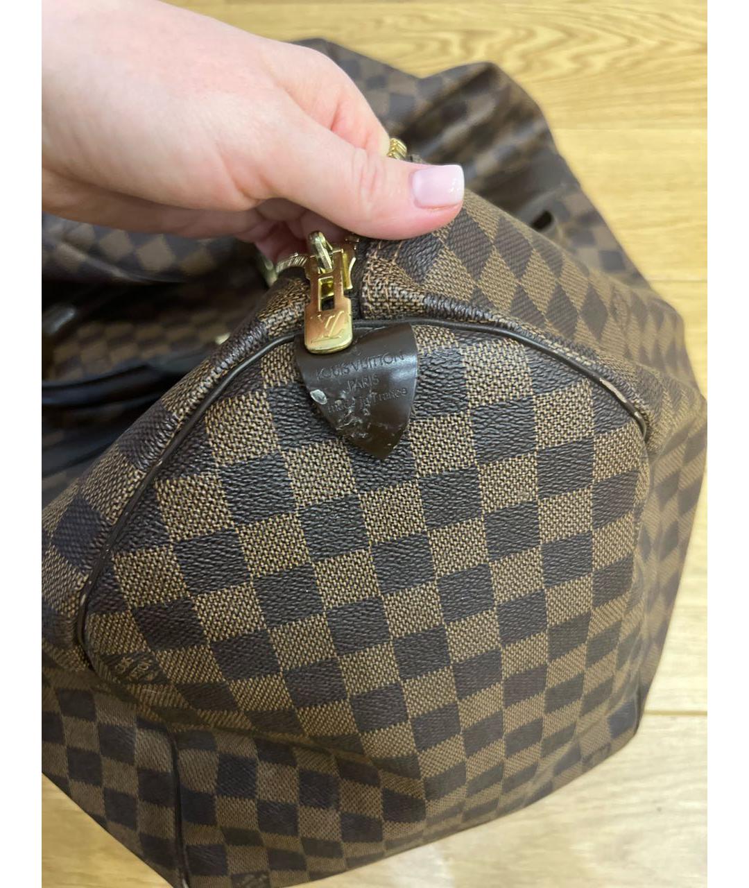 LOUIS VUITTON Коричневая льняная дорожная/спортивная сумка, фото 5