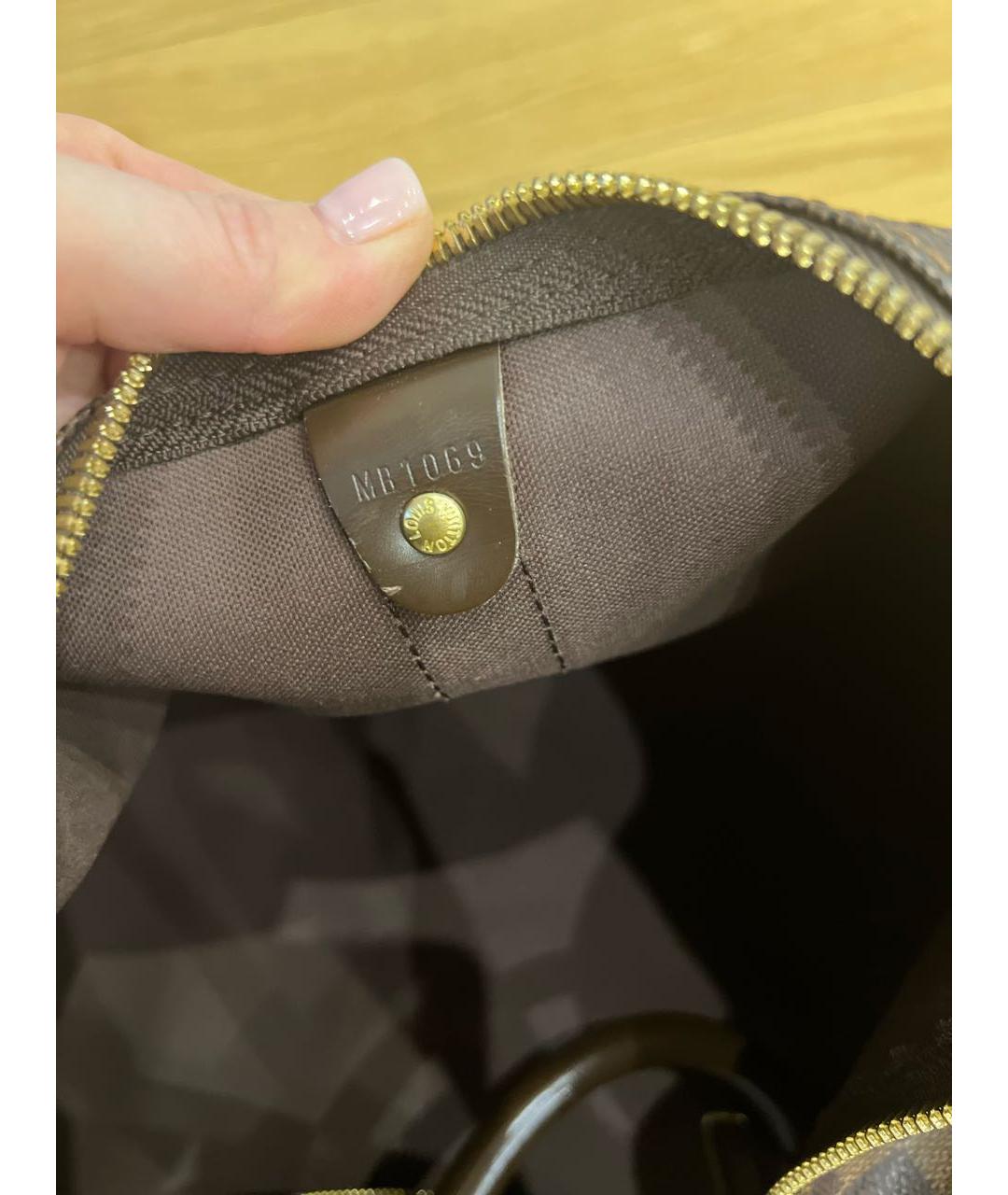 LOUIS VUITTON Коричневая льняная дорожная/спортивная сумка, фото 8
