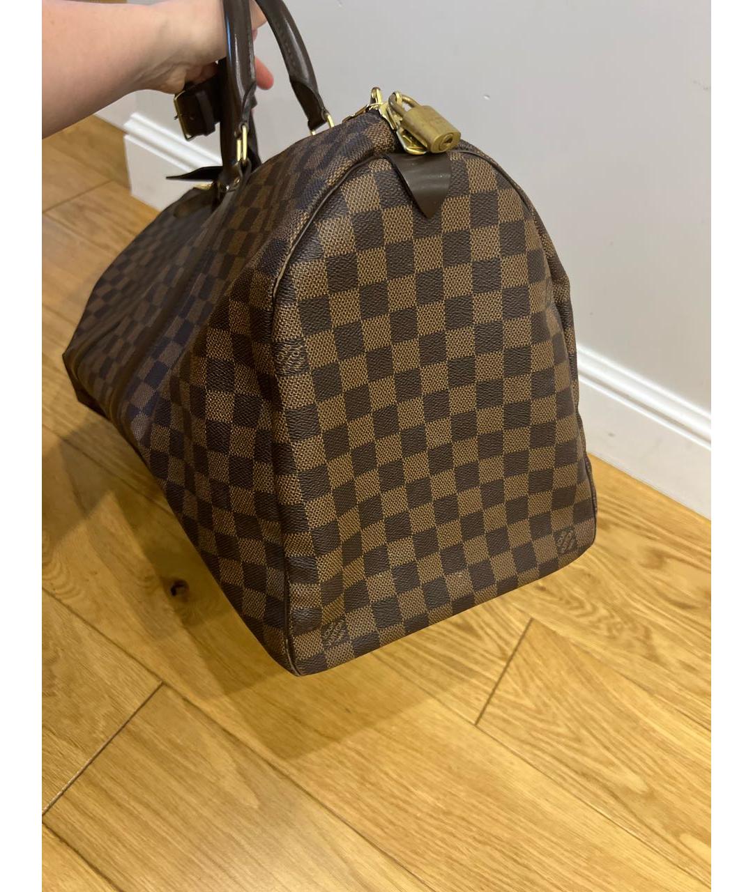 LOUIS VUITTON Коричневая льняная дорожная/спортивная сумка, фото 2