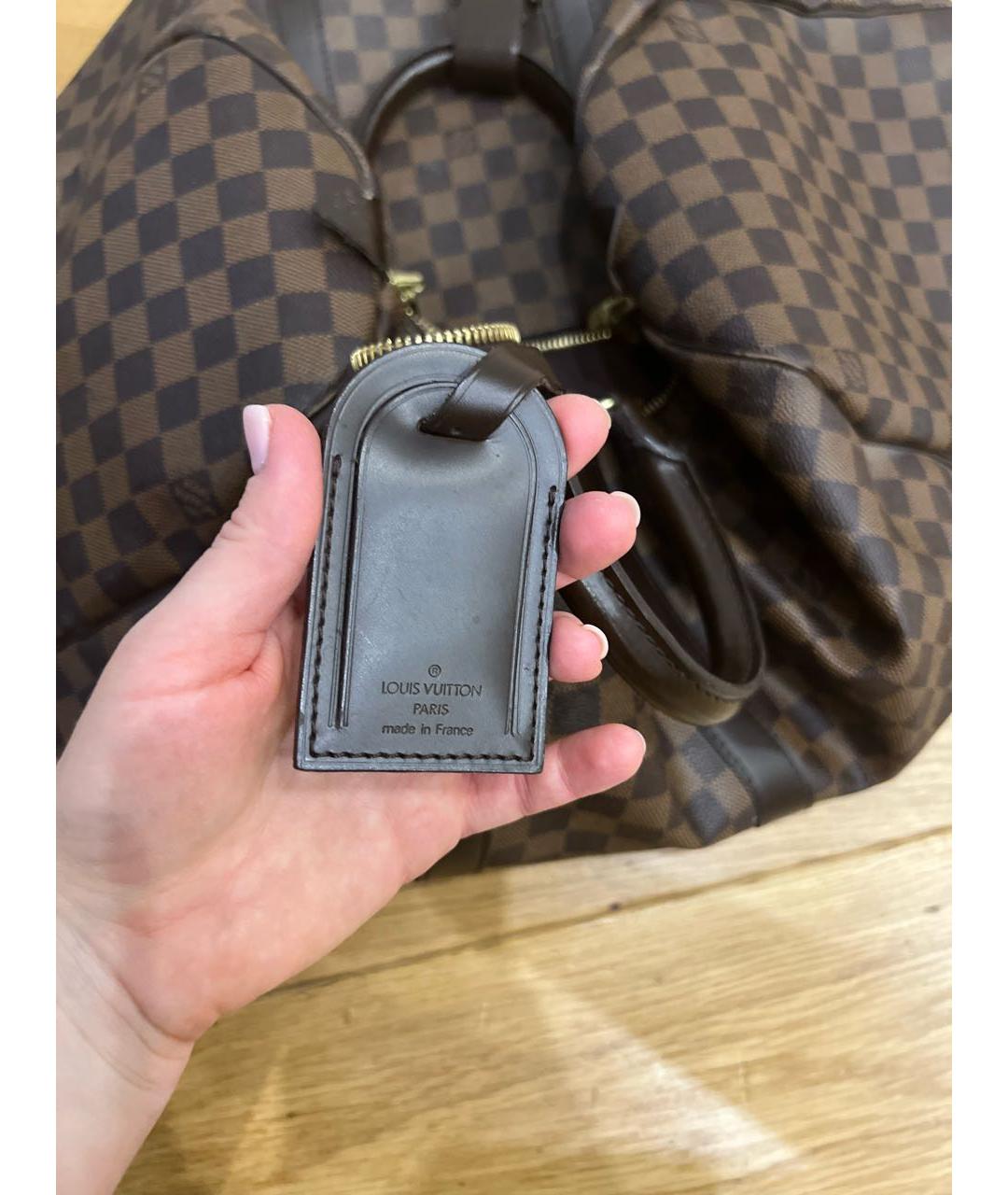 LOUIS VUITTON Коричневая льняная дорожная/спортивная сумка, фото 6