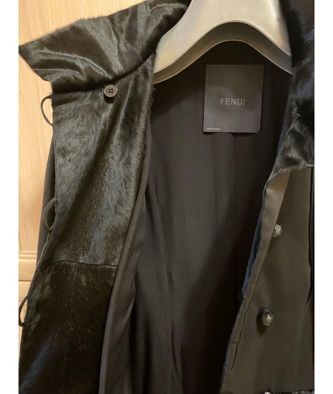 FENDI Черное меховое пальто, фото 5