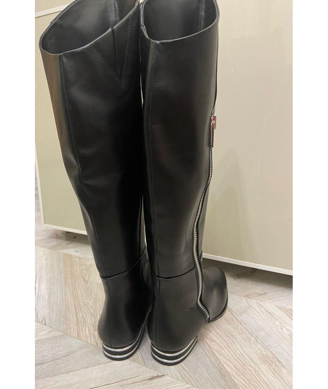 DKNY Черные кожаные сапоги, фото 2