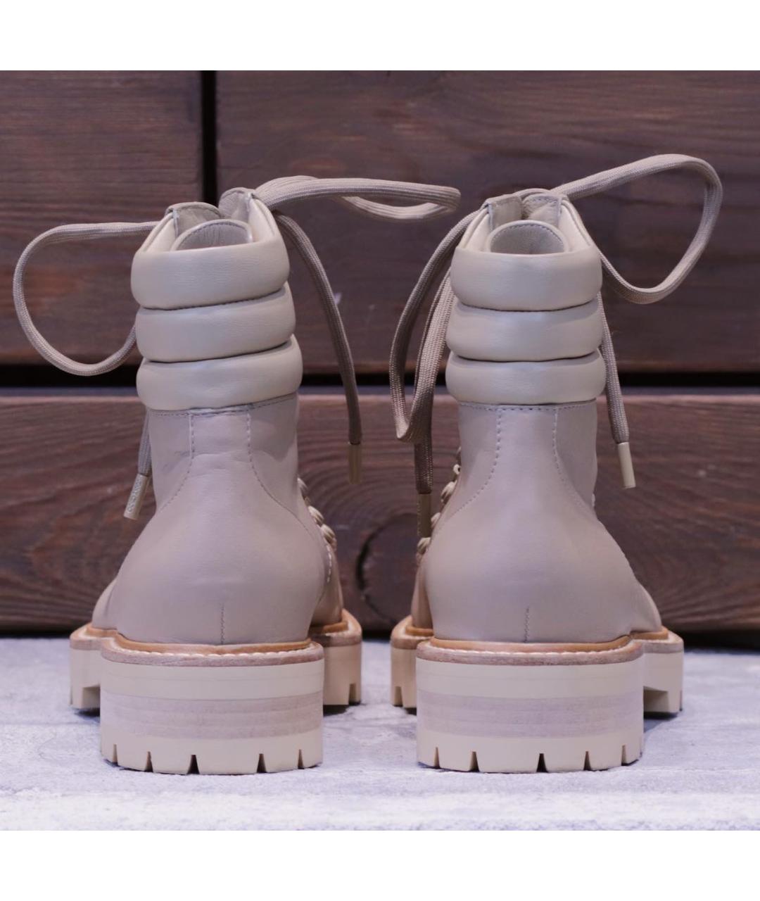 JIMMY CHOO Бежевые кожаные ботинки, фото 4