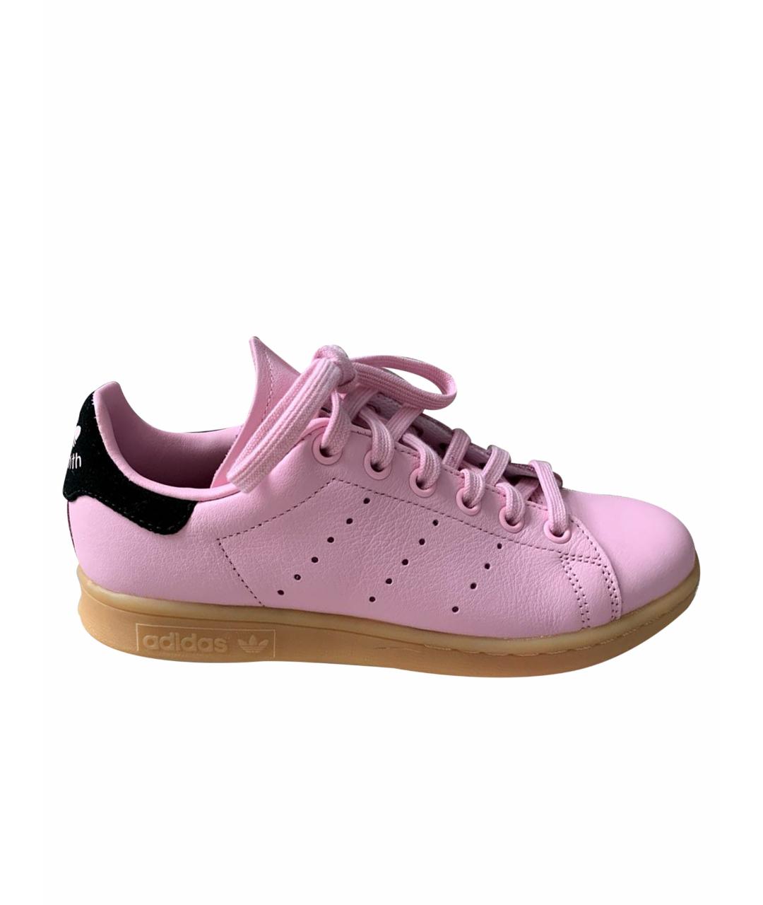 ADIDAS Розовые кожаные кроссовки, фото 1