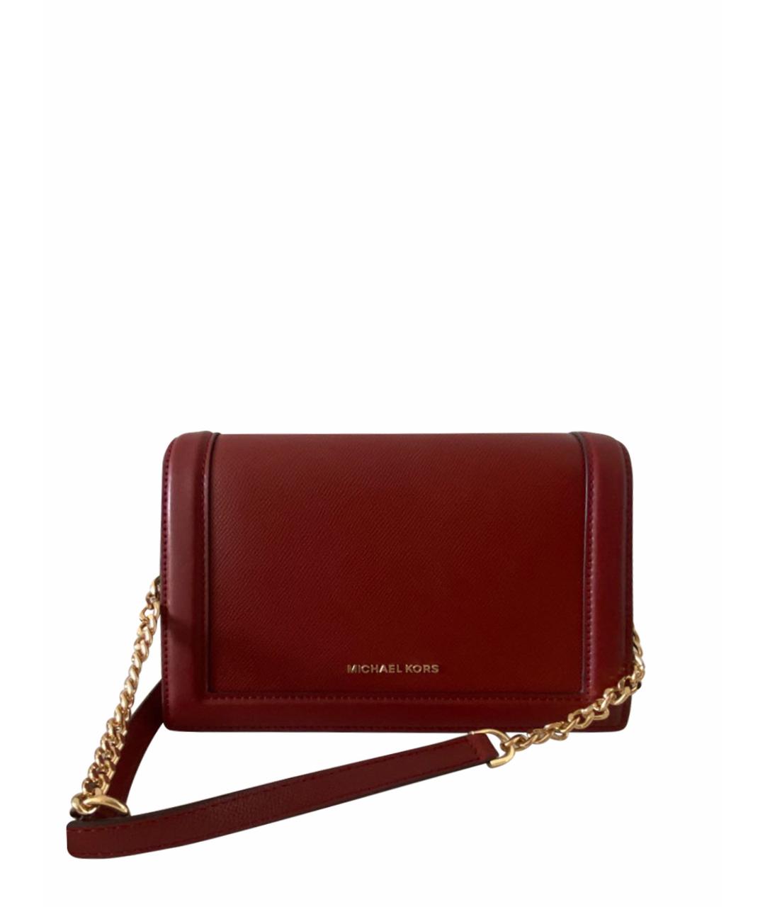 MICHAEL MICHAEL KORS Бордовая кожаная сумка через плечо для женщин ...