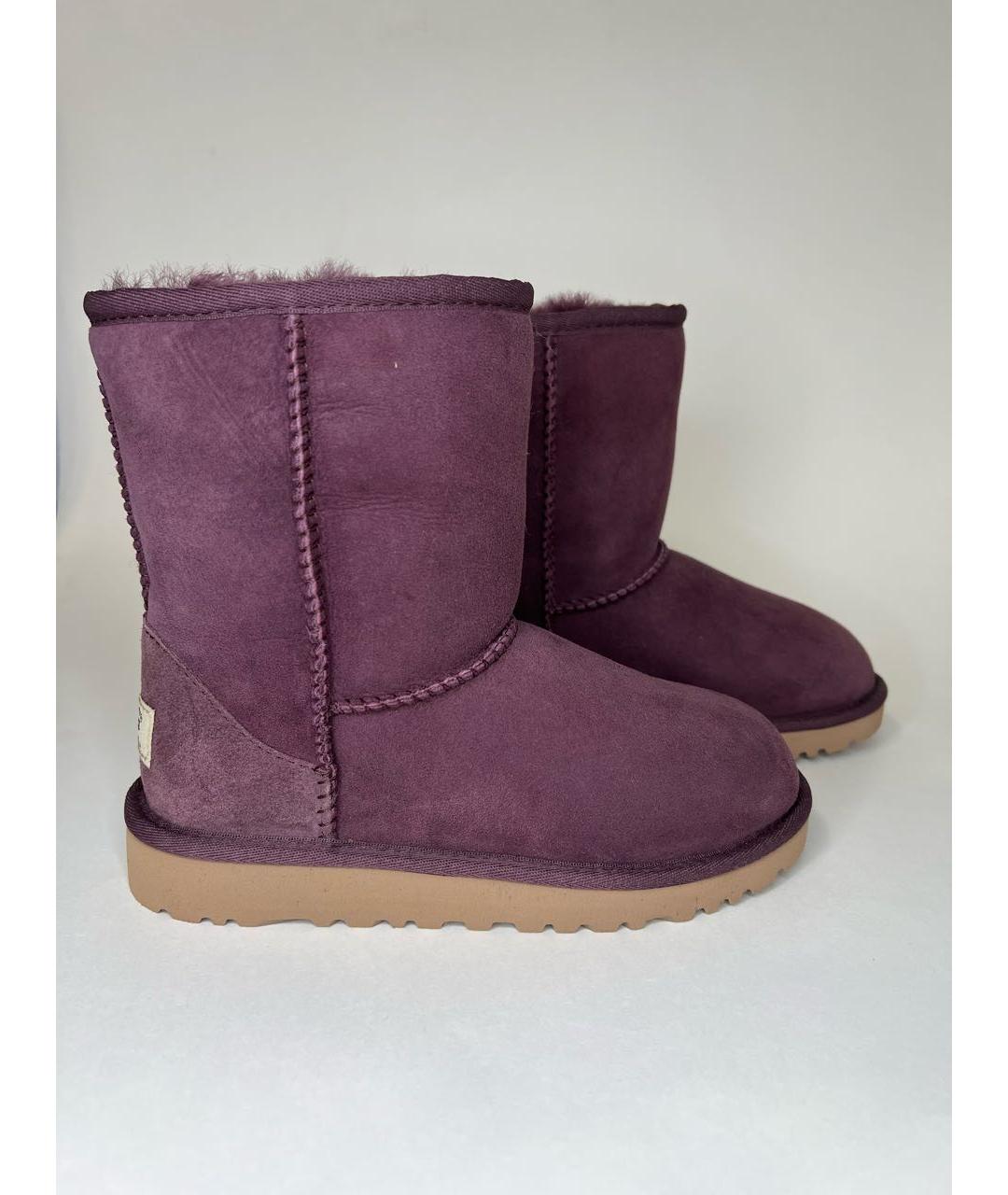 UGG AUSTRALIA Фиолетовые замшевые сапоги, фото 5