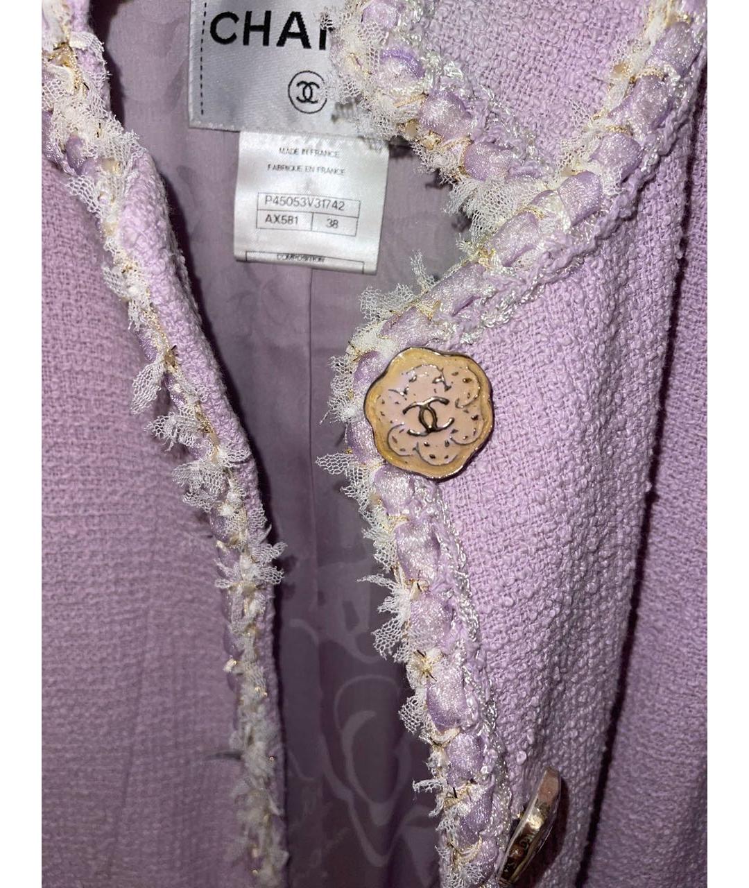 CHANEL PRE-OWNED Розовый твидовый жакет/пиджак, фото 3