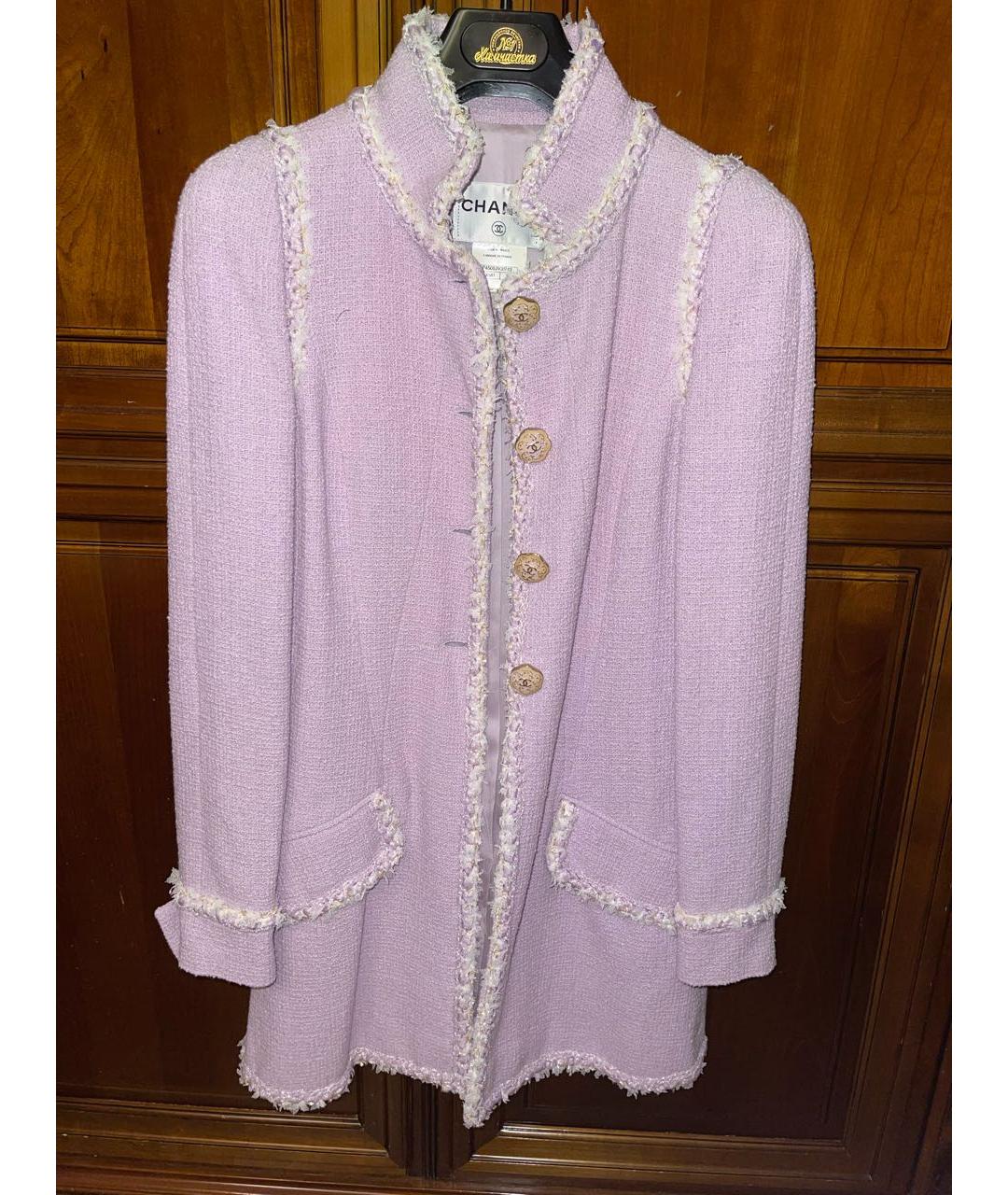 CHANEL PRE-OWNED Розовый твидовый жакет/пиджак, фото 5