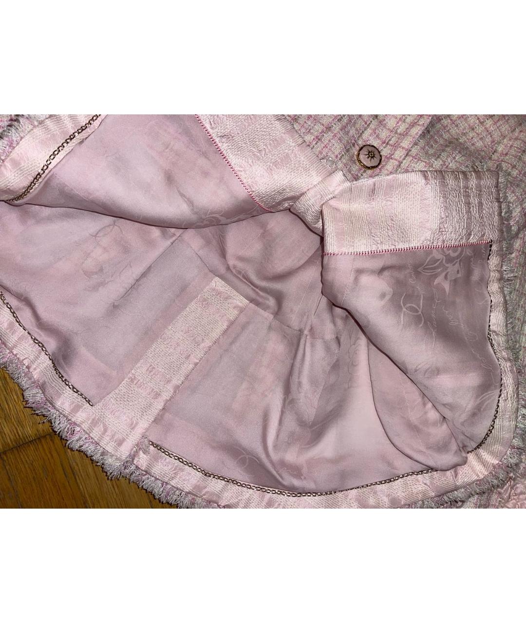 CHANEL Розовый твидовый жакет/пиджак, фото 4