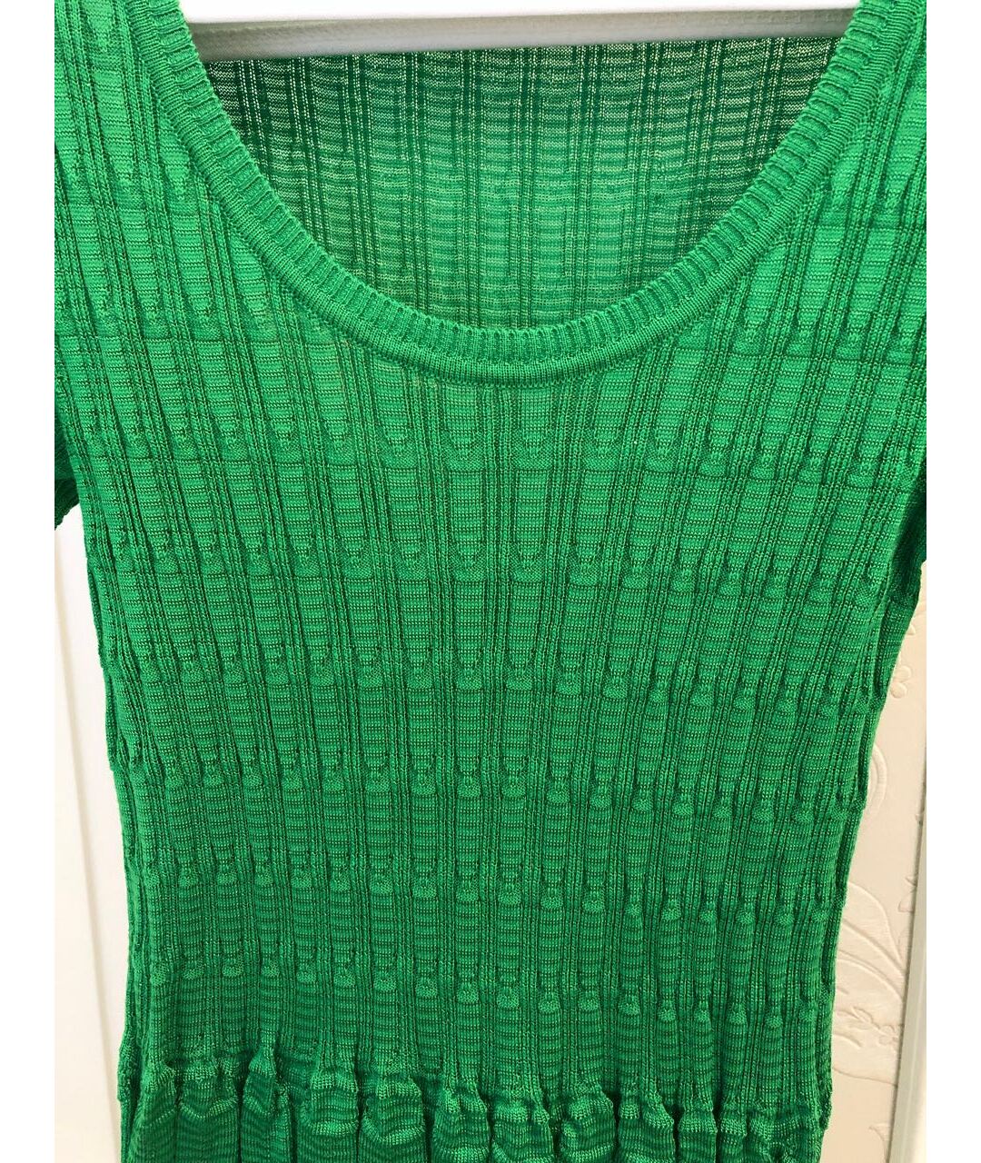 M MISSONI Зеленые хлопковое повседневное платье, фото 4