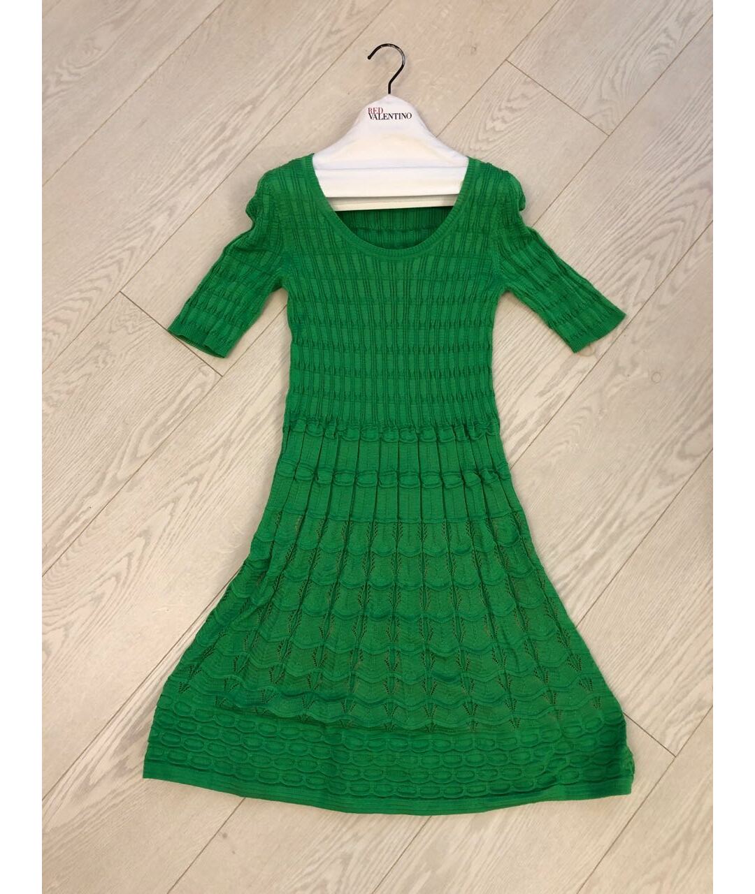 M MISSONI Зеленые хлопковое повседневное платье, фото 5