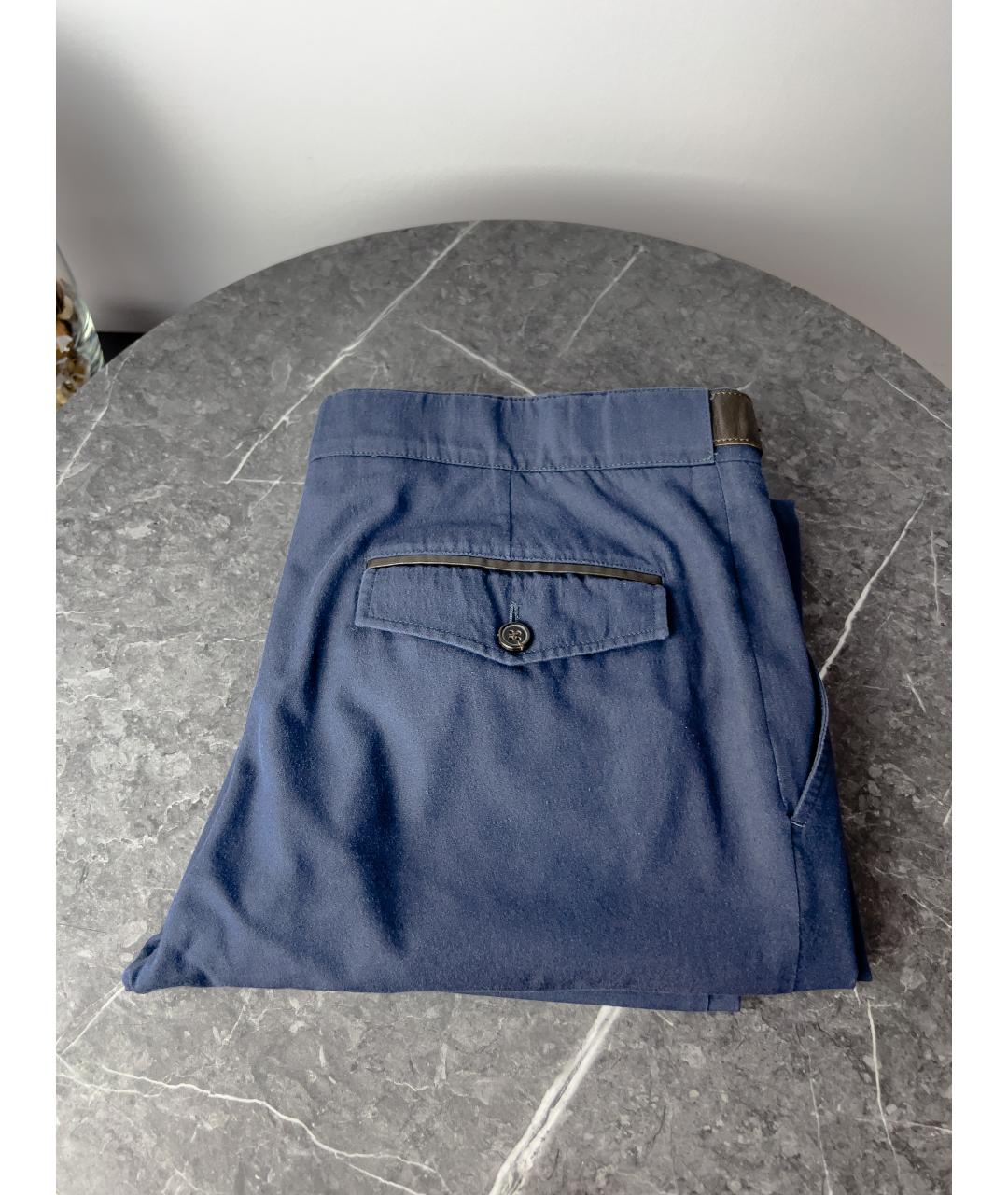 HERMES PRE-OWNED Синие хлопковые брюки чинос, фото 6