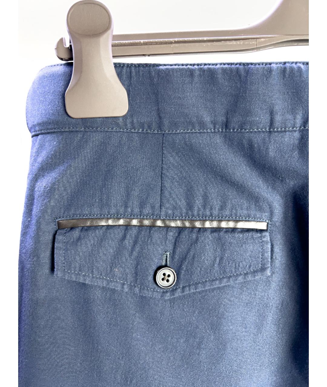 HERMES PRE-OWNED Синие хлопковые брюки чинос, фото 4