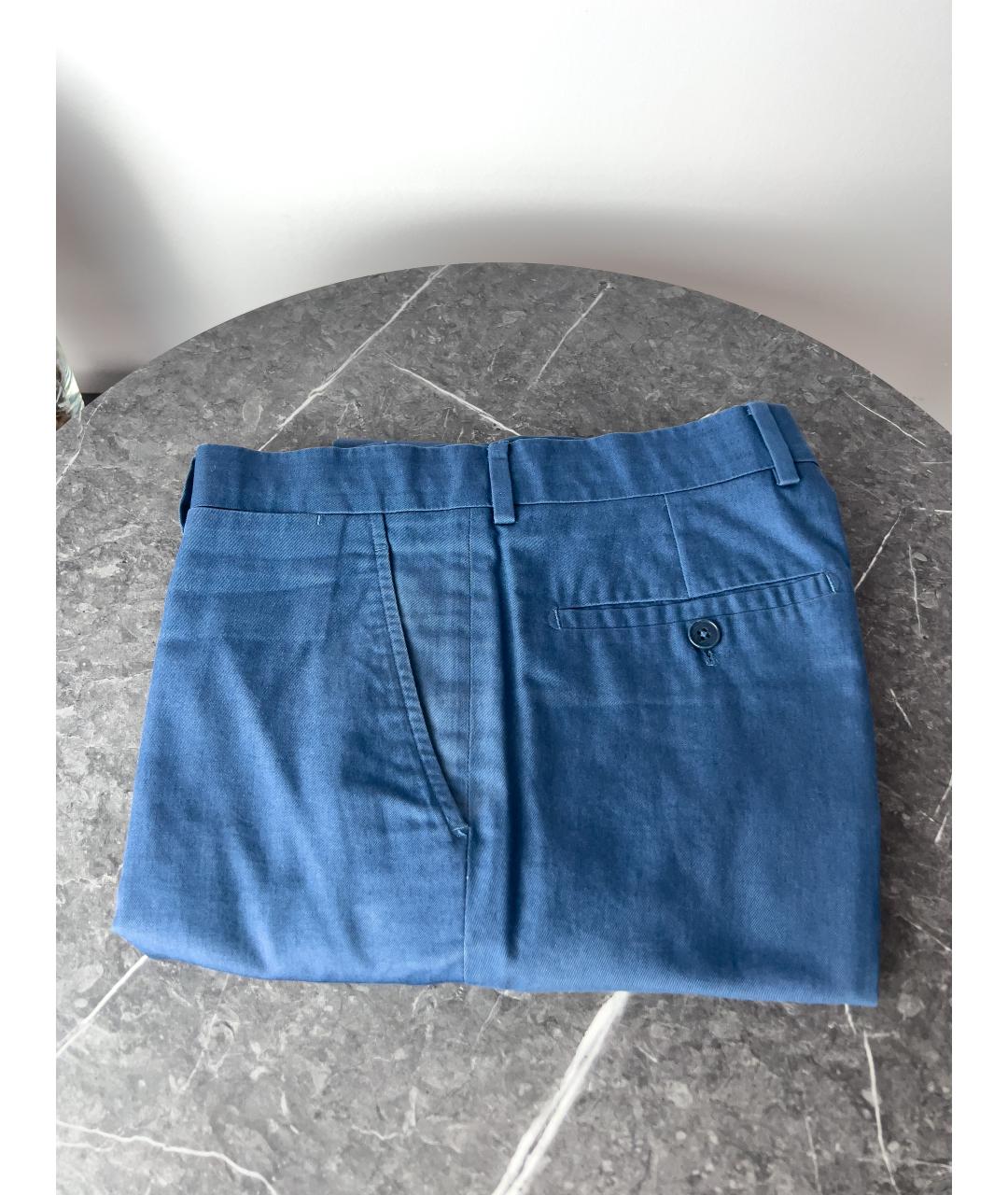 HERMES Зеленые хлопковые брюки чинос, фото 5