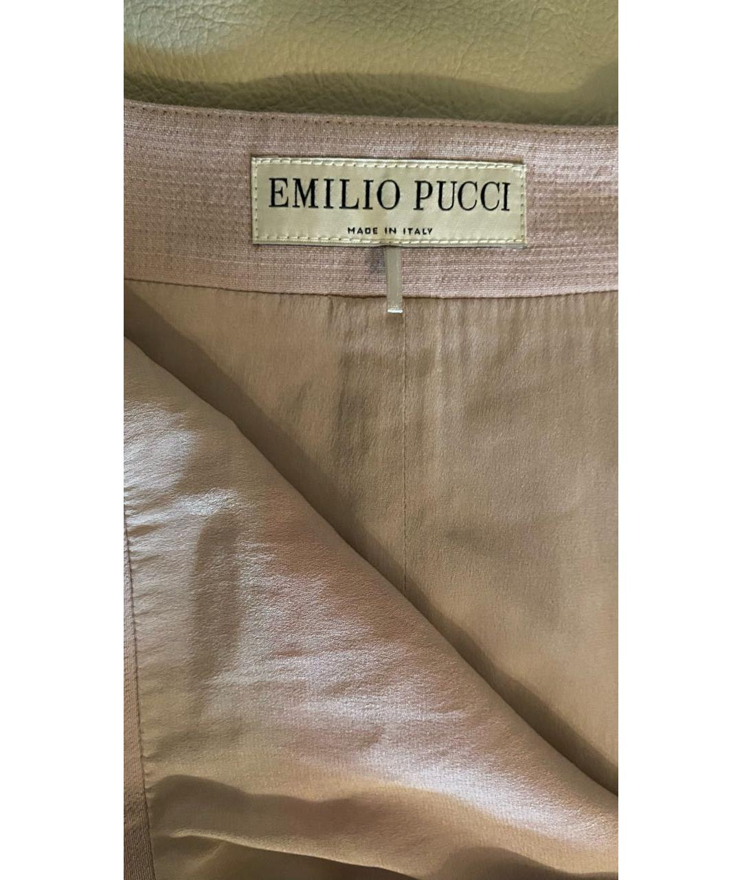 EMILIO PUCCI Бежевая шерстяная юбка мини, фото 3