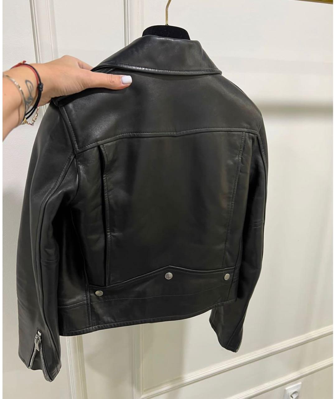 SAINT LAURENT Черная кожаная куртка, фото 2