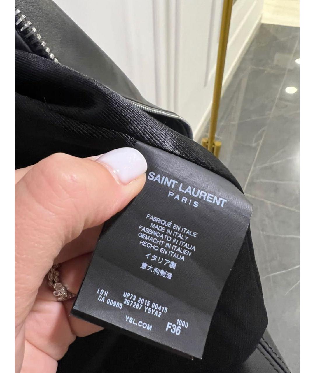 SAINT LAURENT Черная кожаная куртка, фото 8