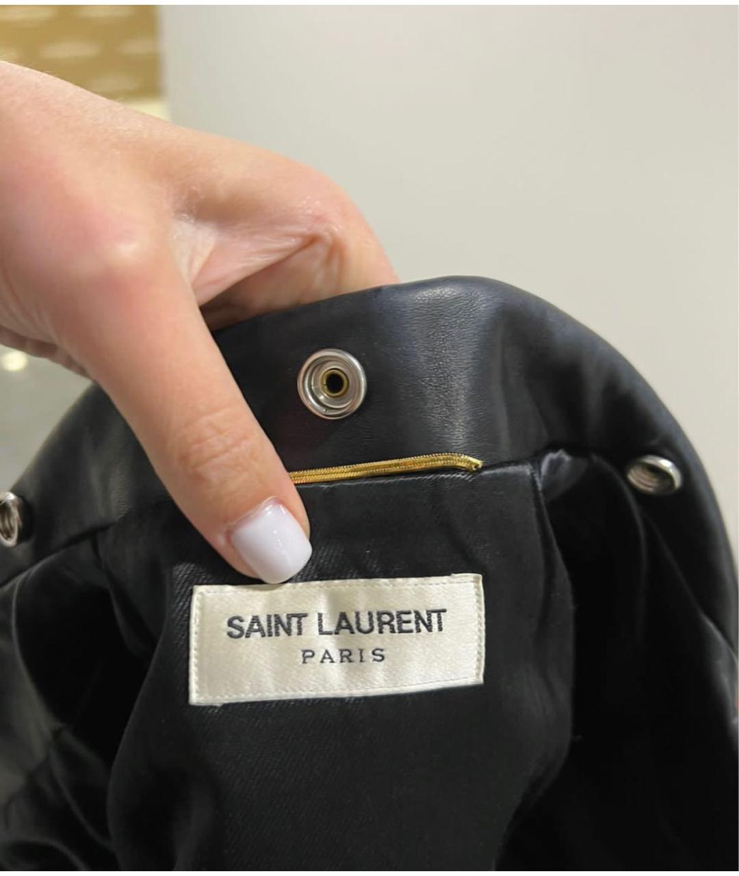 SAINT LAURENT Черная кожаная куртка, фото 3