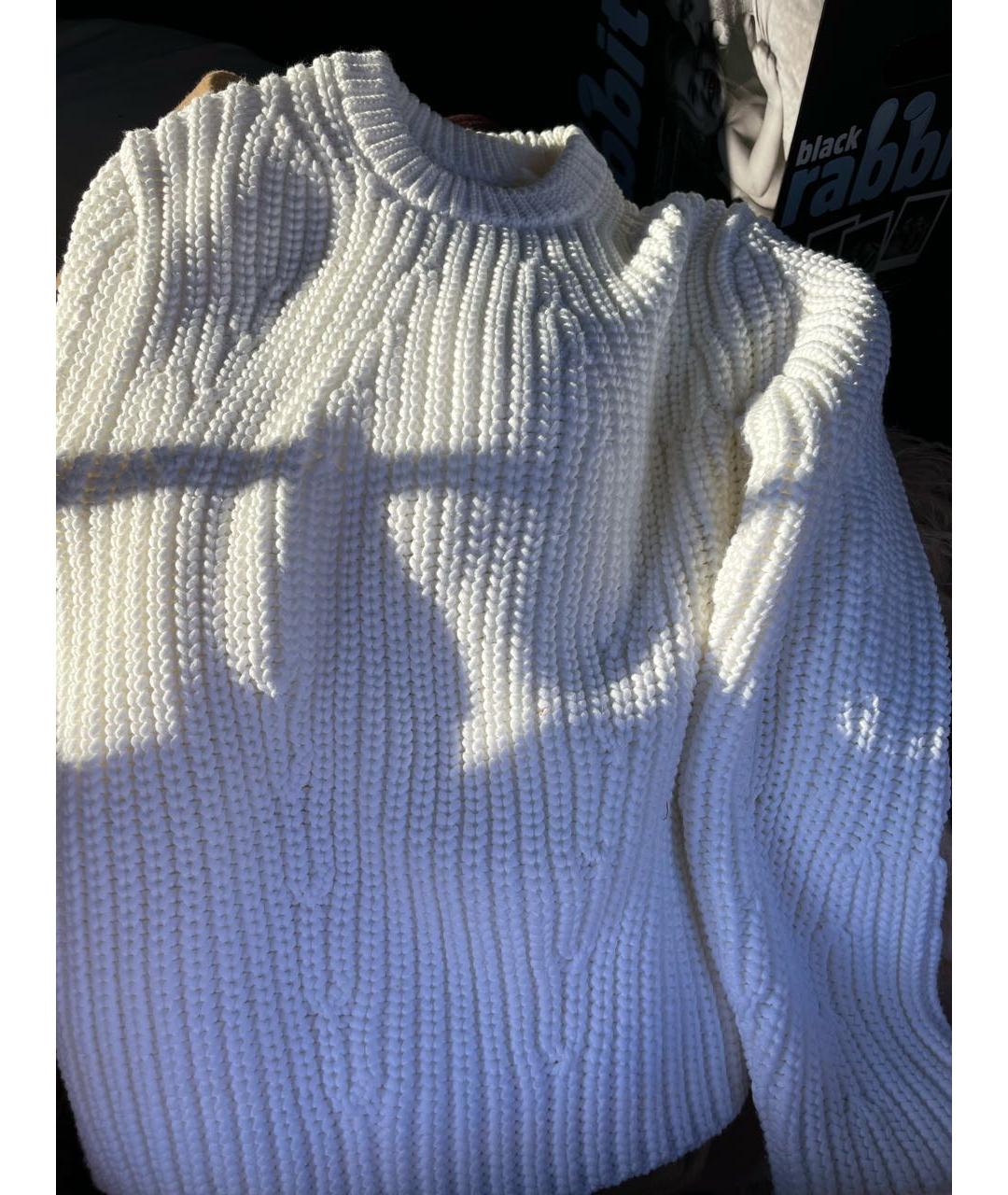 VINCE Белый хлопковый джемпер / свитер, фото 5