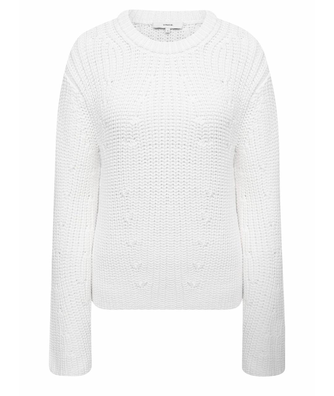 VINCE Белый хлопковый джемпер / свитер, фото 1