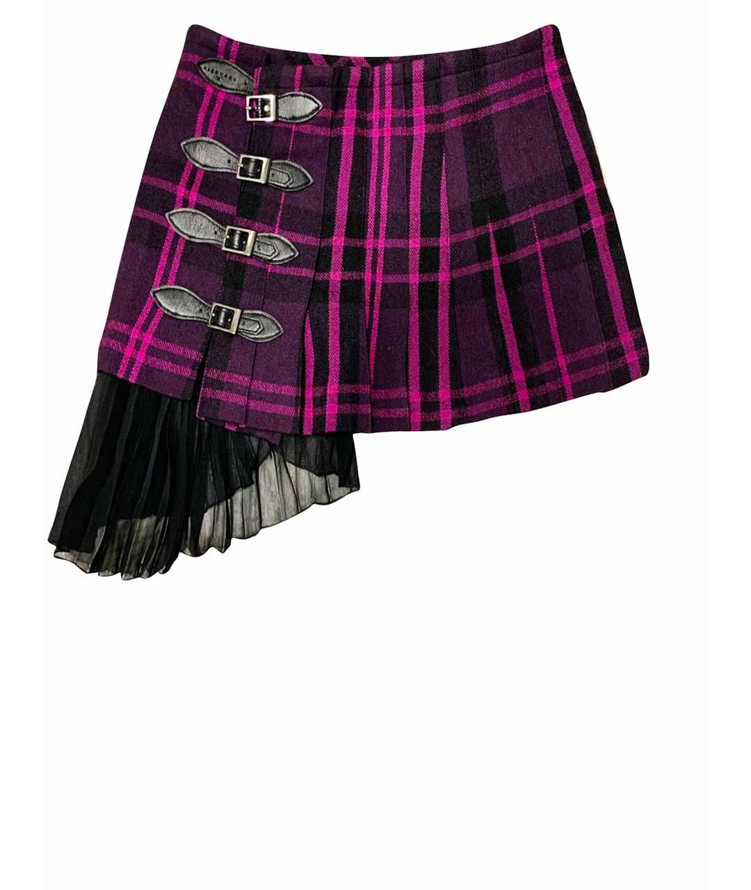 JOHN RICHMOND Фиолетовая шерстяная юбка мини, фото 1