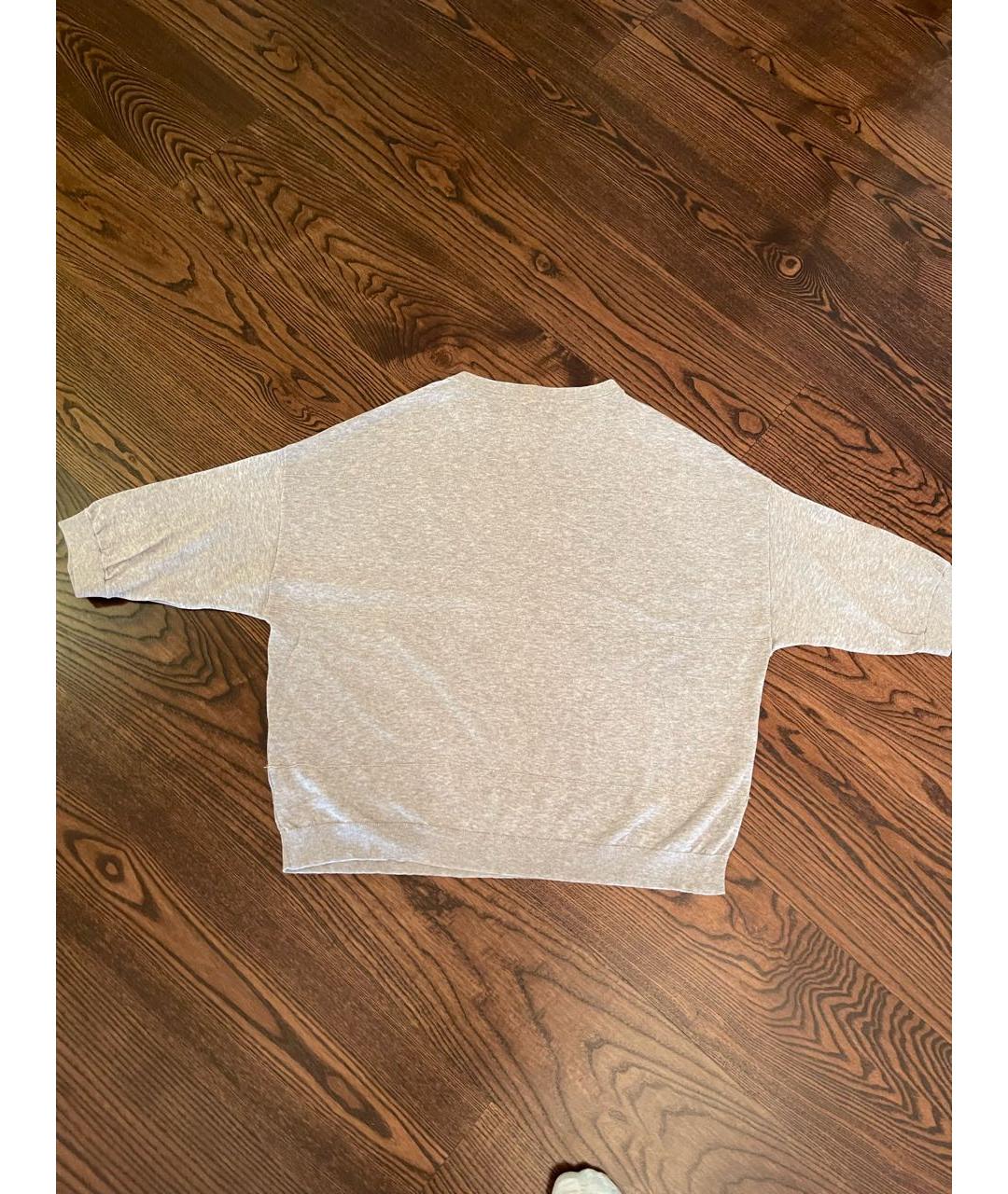 BRUNELLO CUCINELLI Серый хлопковый джемпер / свитер, фото 4